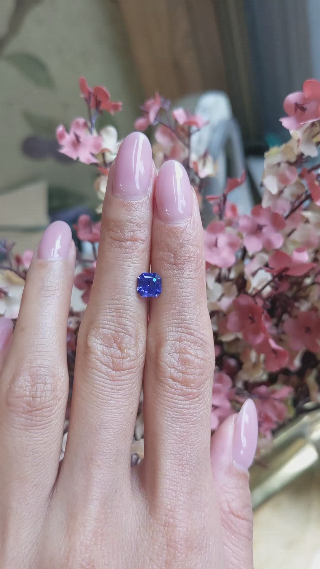 1.33 Ct. Blue Sapphire from Ceylon (Sri Lanka) Size Video
