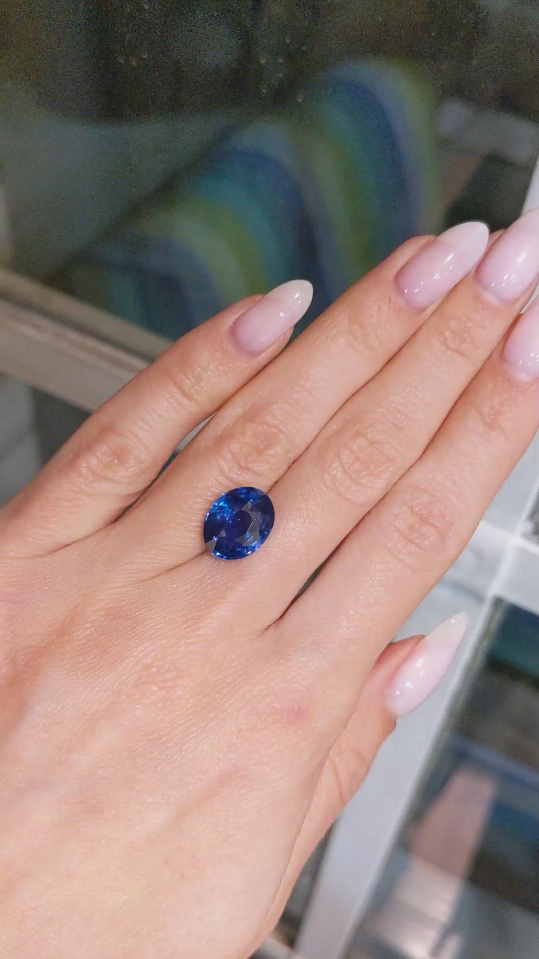6.08 Ct. Blue Sapphire from Ceylon (Sri Lanka) Size Video