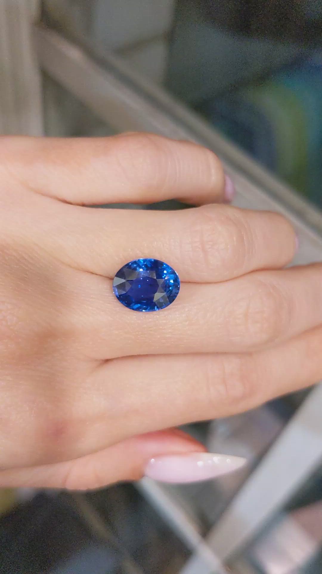 6.08 Ct. Blue Sapphire from Ceylon (Sri Lanka) Size Video