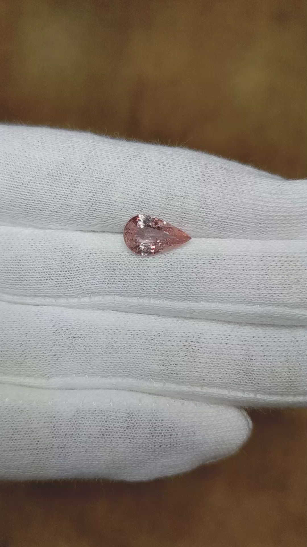 2.58 Ct. Peach Sapphire from Ceylon (Sri Lanka) Size Video