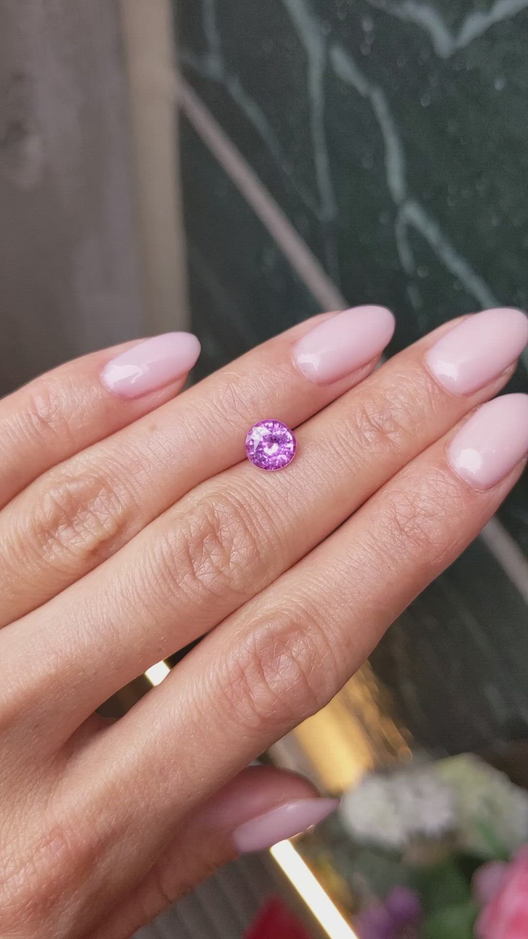 1.71 Ct. Purplish Pink Sapphire from Ceylon (Sri Lanka) Size Video