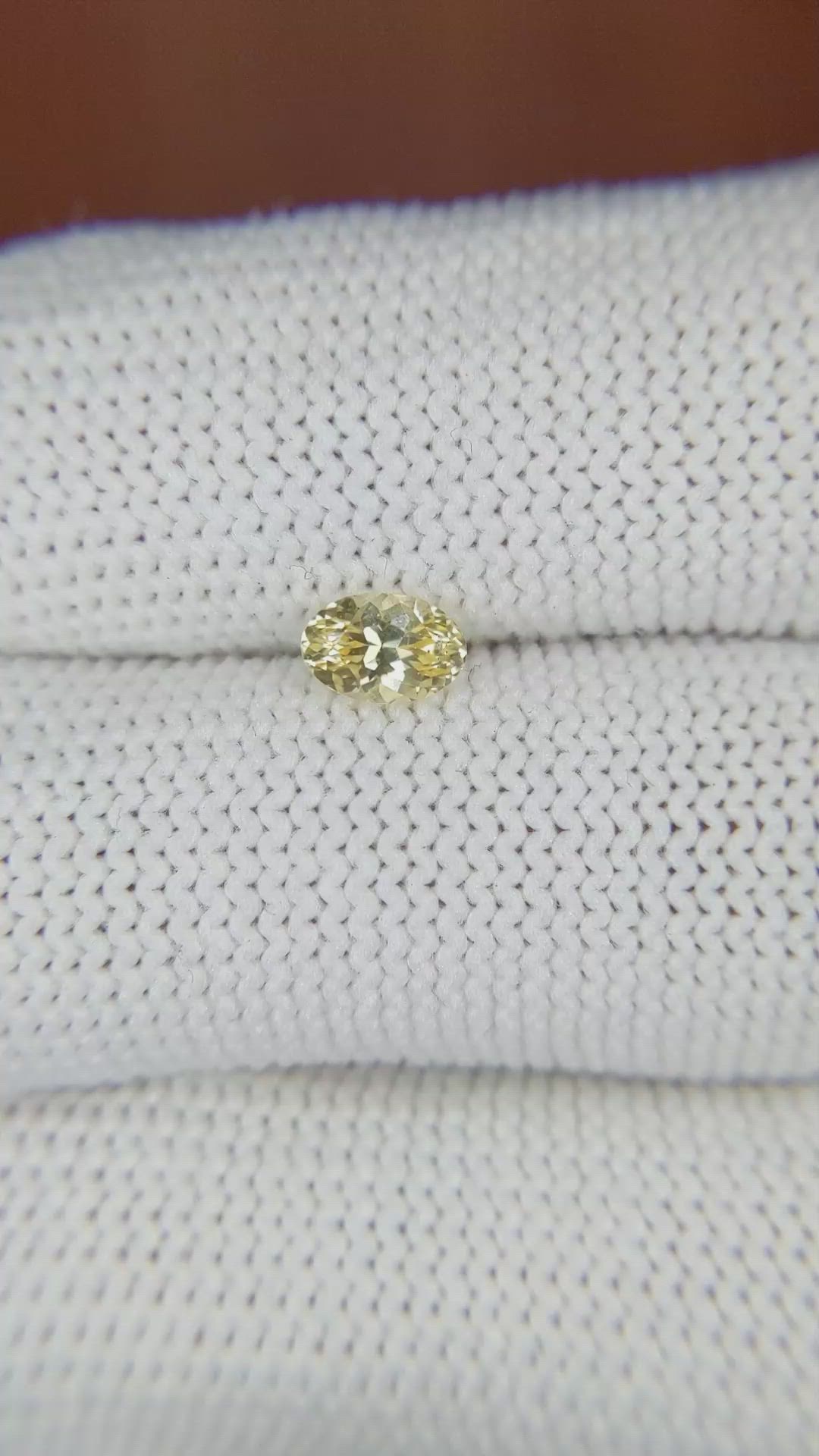 0.62 Ct. Yellow Sapphire from Ceylon (Sri Lanka) Size Video
