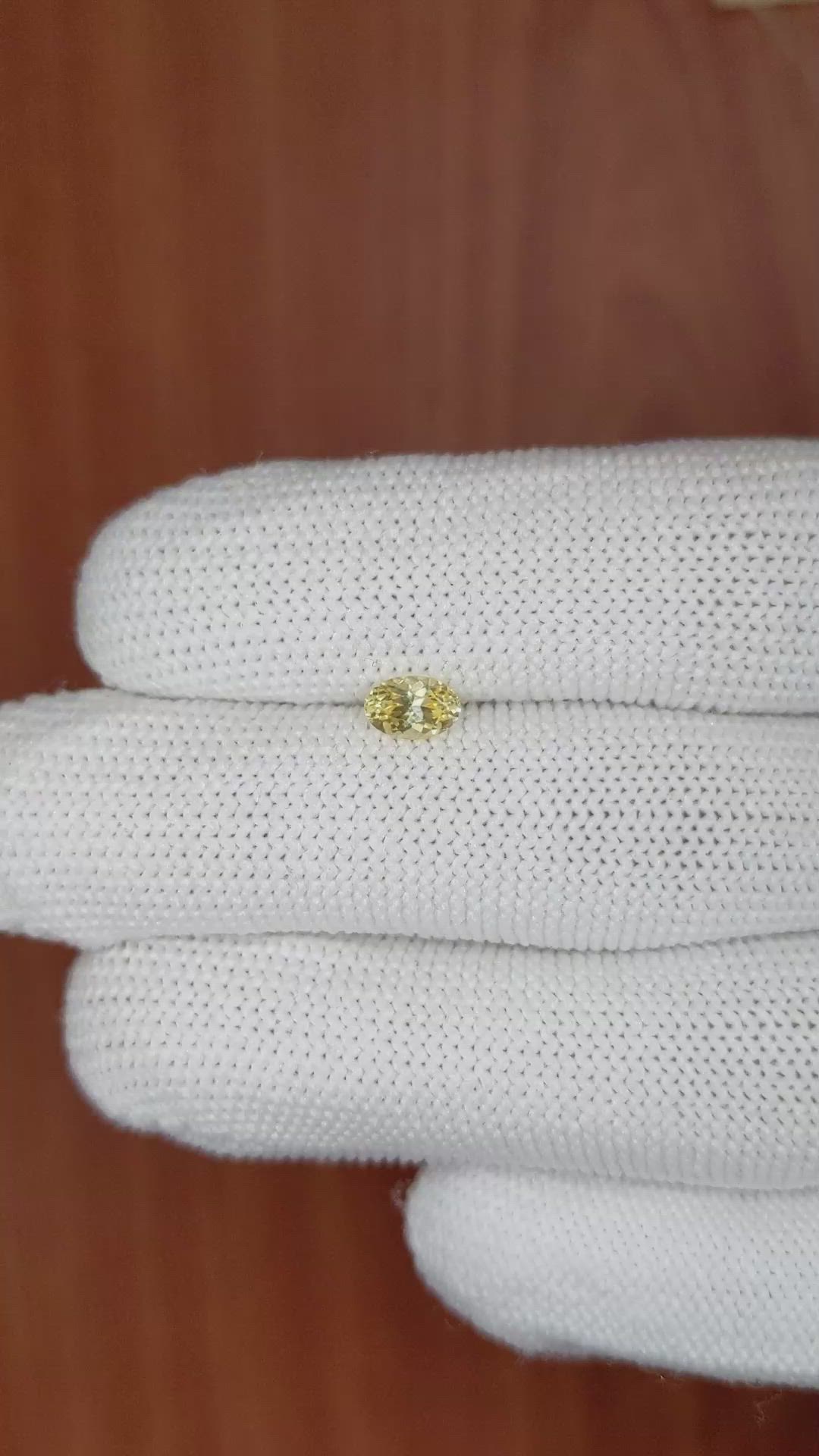 0.62 Ct. Yellow Sapphire from Ceylon (Sri Lanka) Size Video