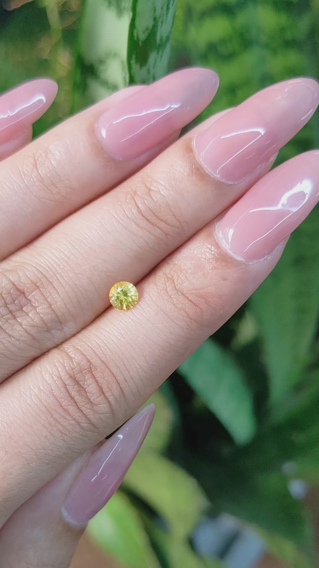 0.46 Ct. Orangish Yellow Sapphire from Ceylon (Sri Lanka) Size Video