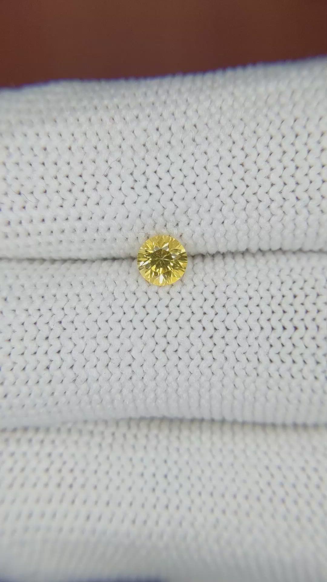 0.46 Ct. Orangish Yellow Sapphire from Ceylon (Sri Lanka) Size Video