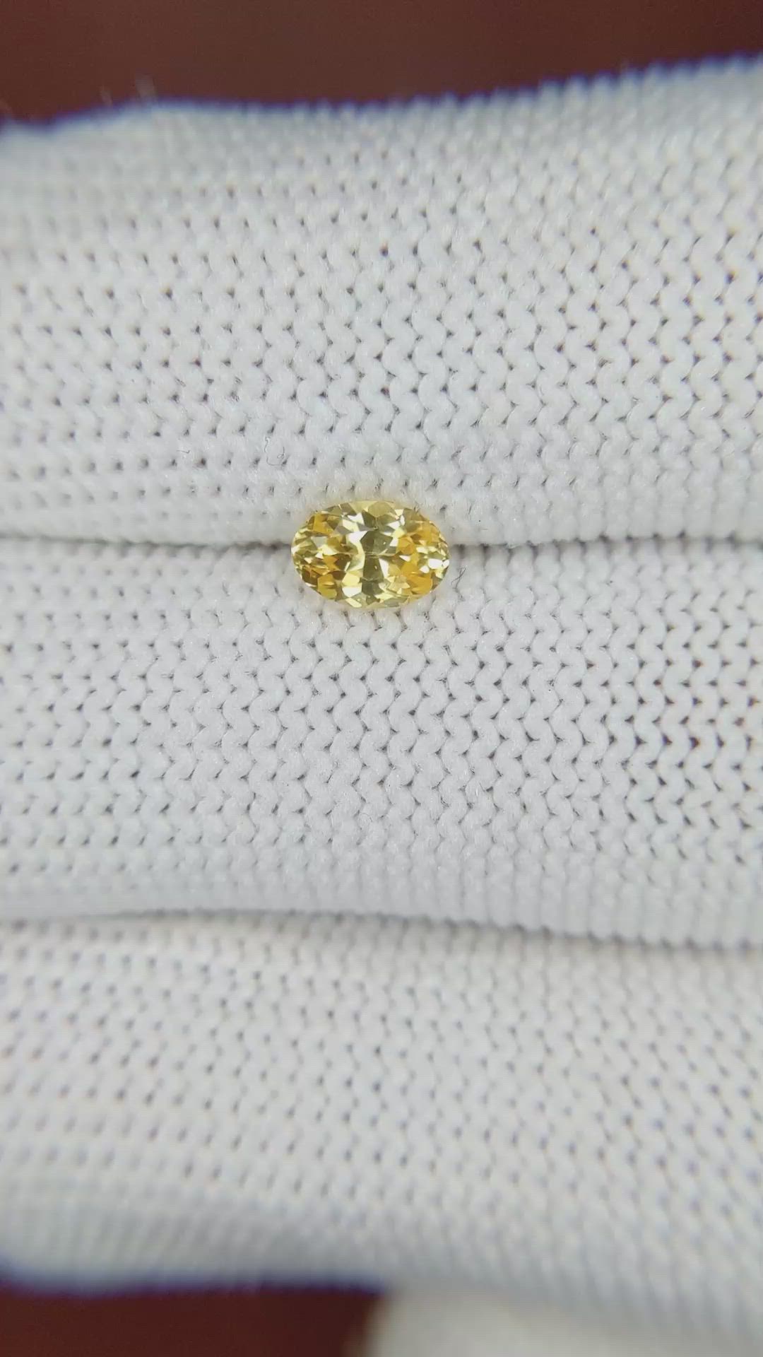 0.59 Ct. Yellow Sapphire from Ceylon (Sri Lanka) Size Video
