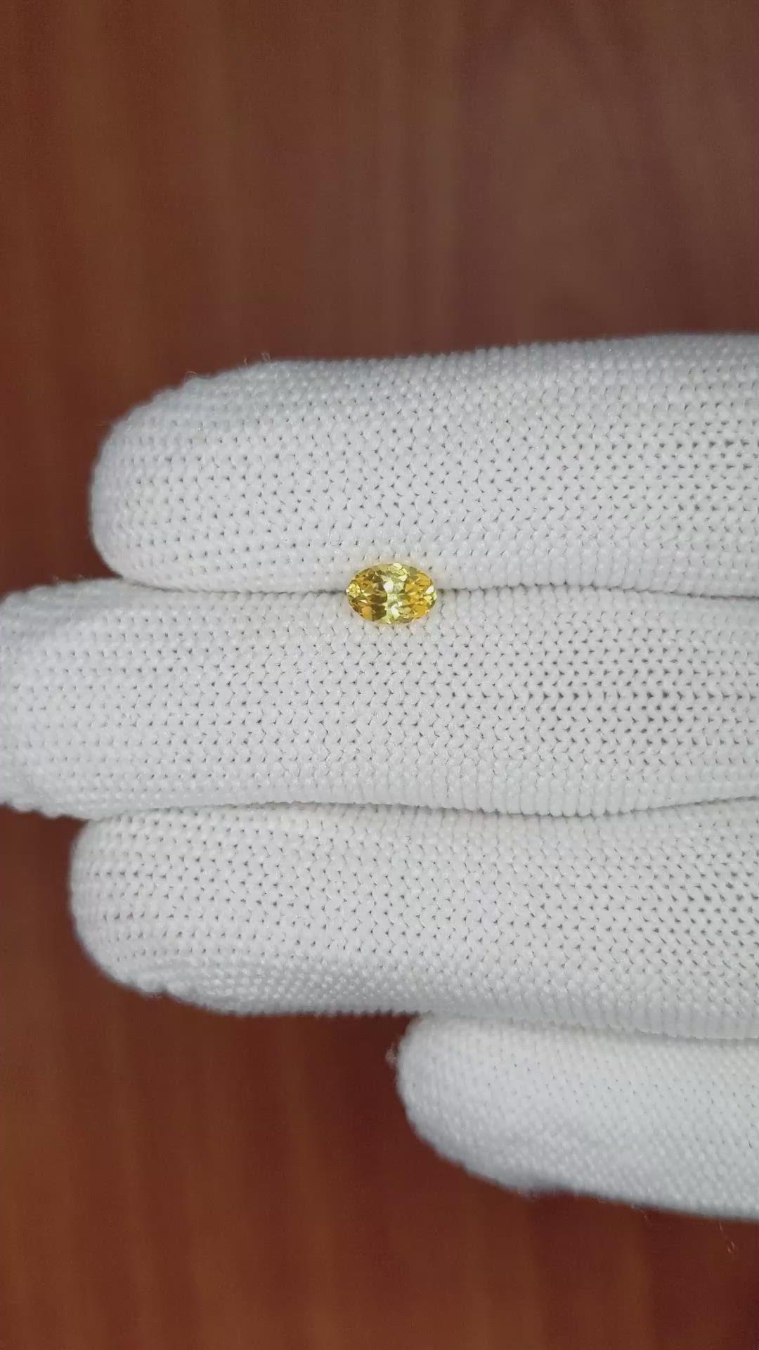 0.59 Ct. Yellow Sapphire from Ceylon (Sri Lanka) Size Video