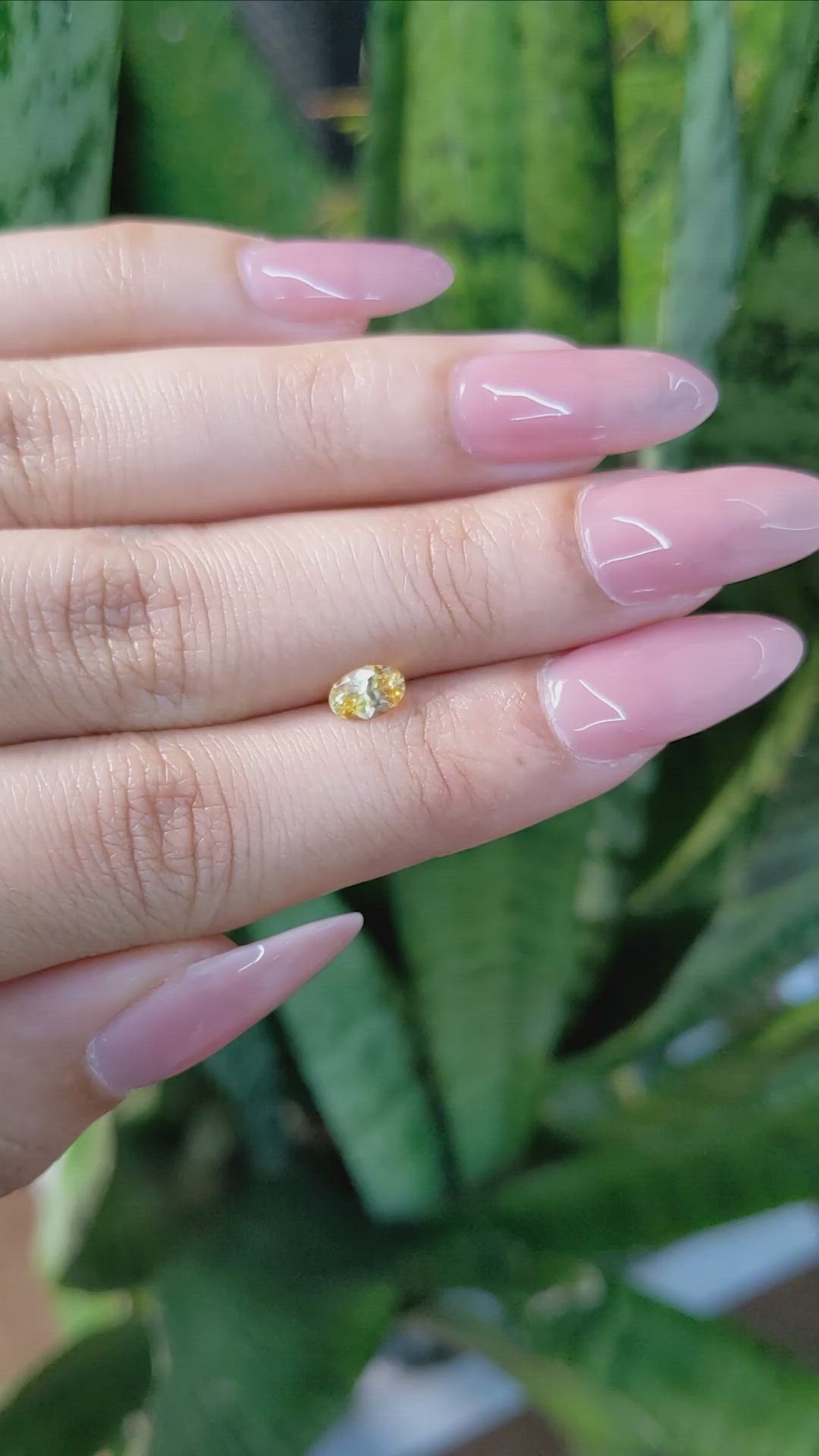 0.56 Ct. Orangish Yellow Sapphire from Ceylon (Sri Lanka) Size Video