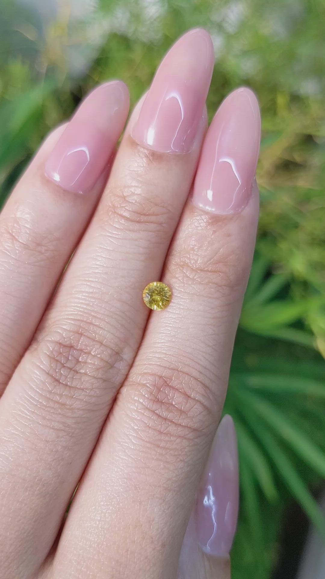 0.41 Ct. Orangish Yellow Sapphire from Ceylon (Sri Lanka) Size Video