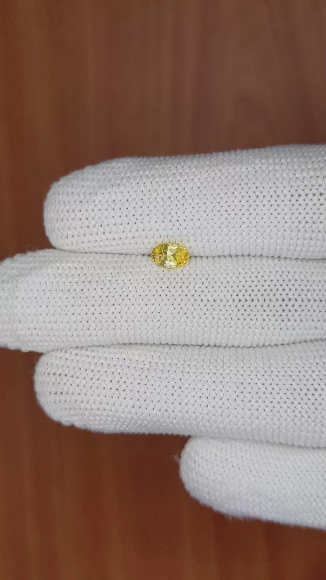 0.55 Ct. Yellow Sapphire from Ceylon (Sri Lanka) Size Video