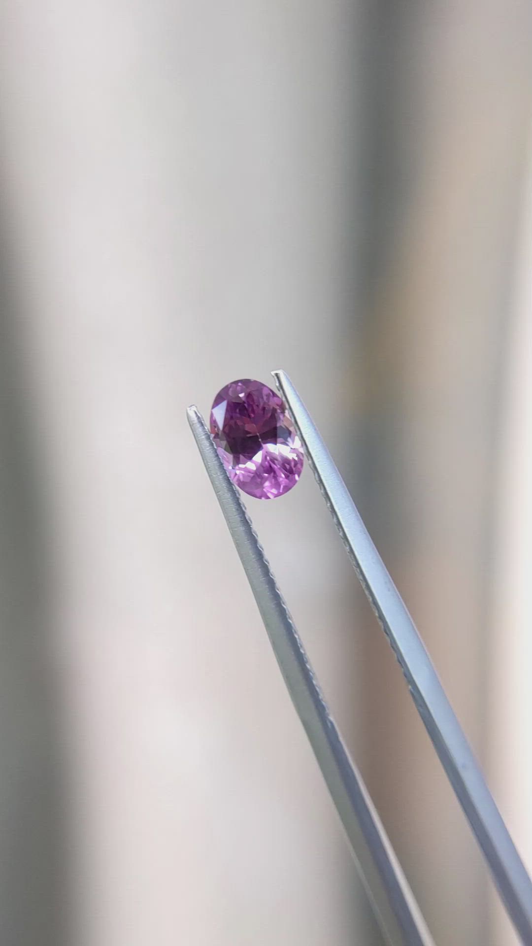 0.79 Ct. Pinkish Purple Sapphire from Ceylon (Sri Lanka) Size Video