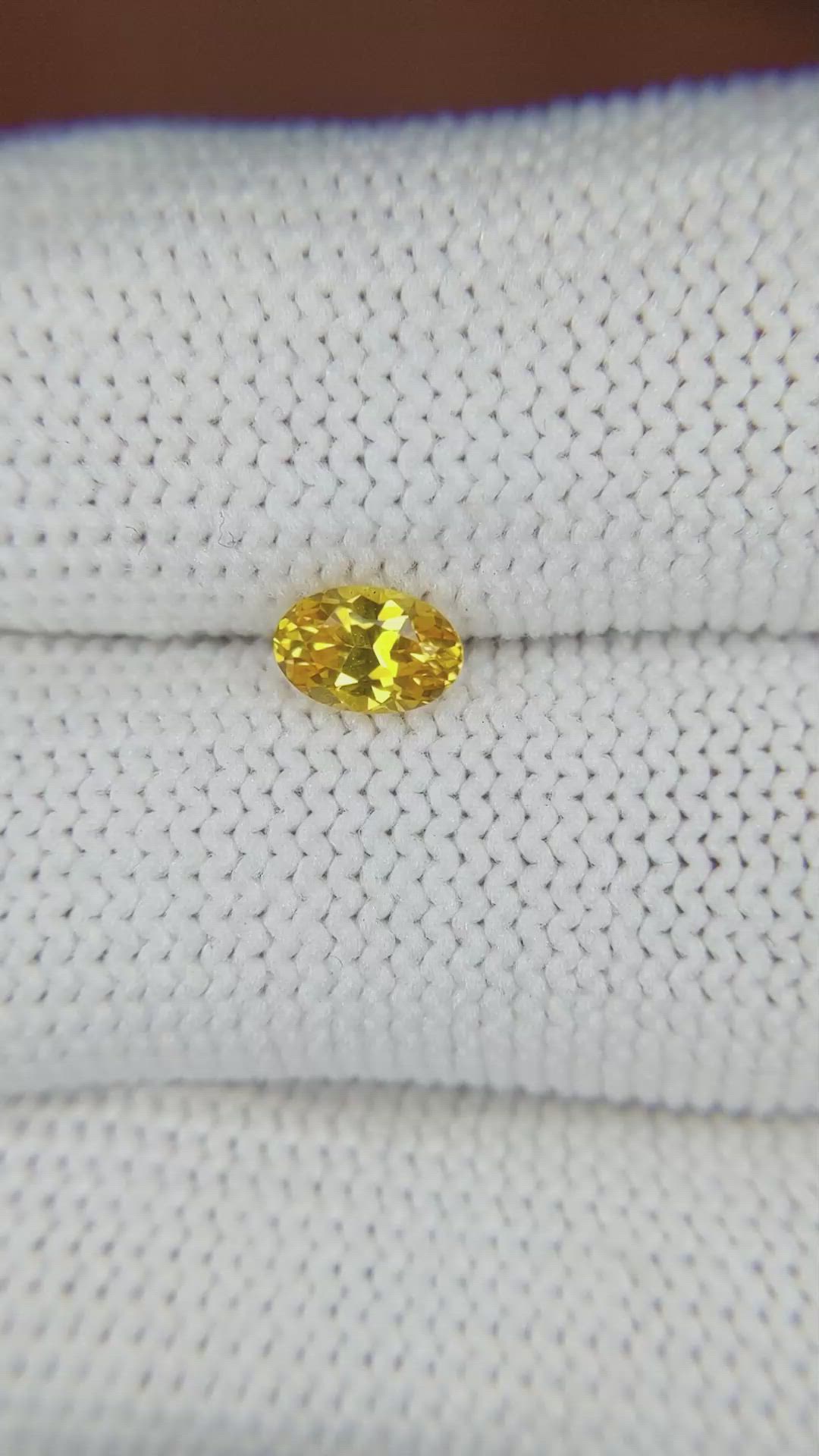 0.62 Ct. Yellow Sapphire from Ceylon (Sri Lanka) Size Video