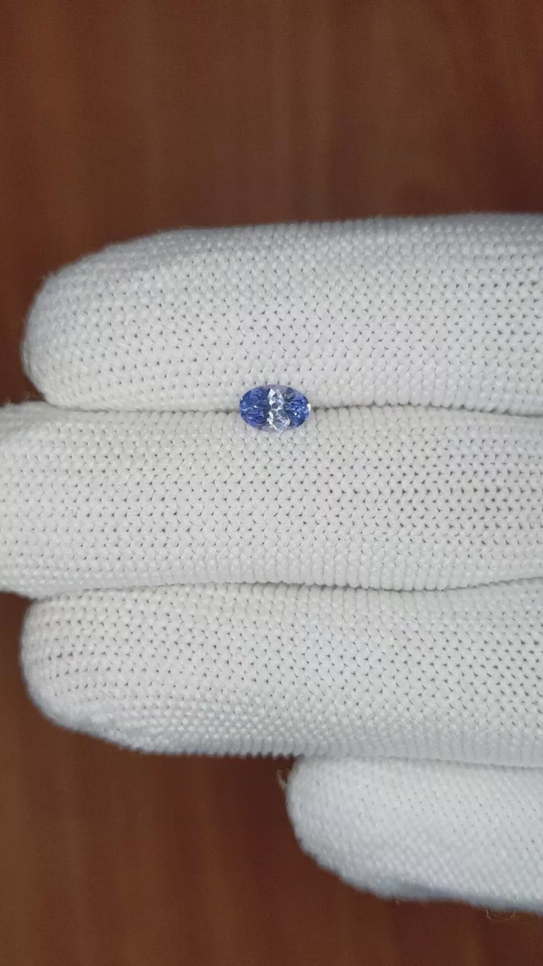 0.53 Ct. Blue Sapphire from Ceylon (Sri Lanka) Size Video