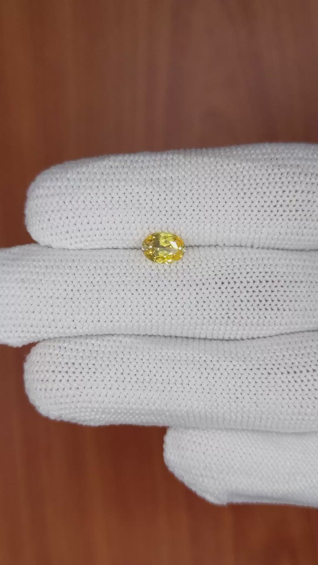 0.82 Ct. Yellow Sapphire from Ceylon (Sri Lanka) Size Video