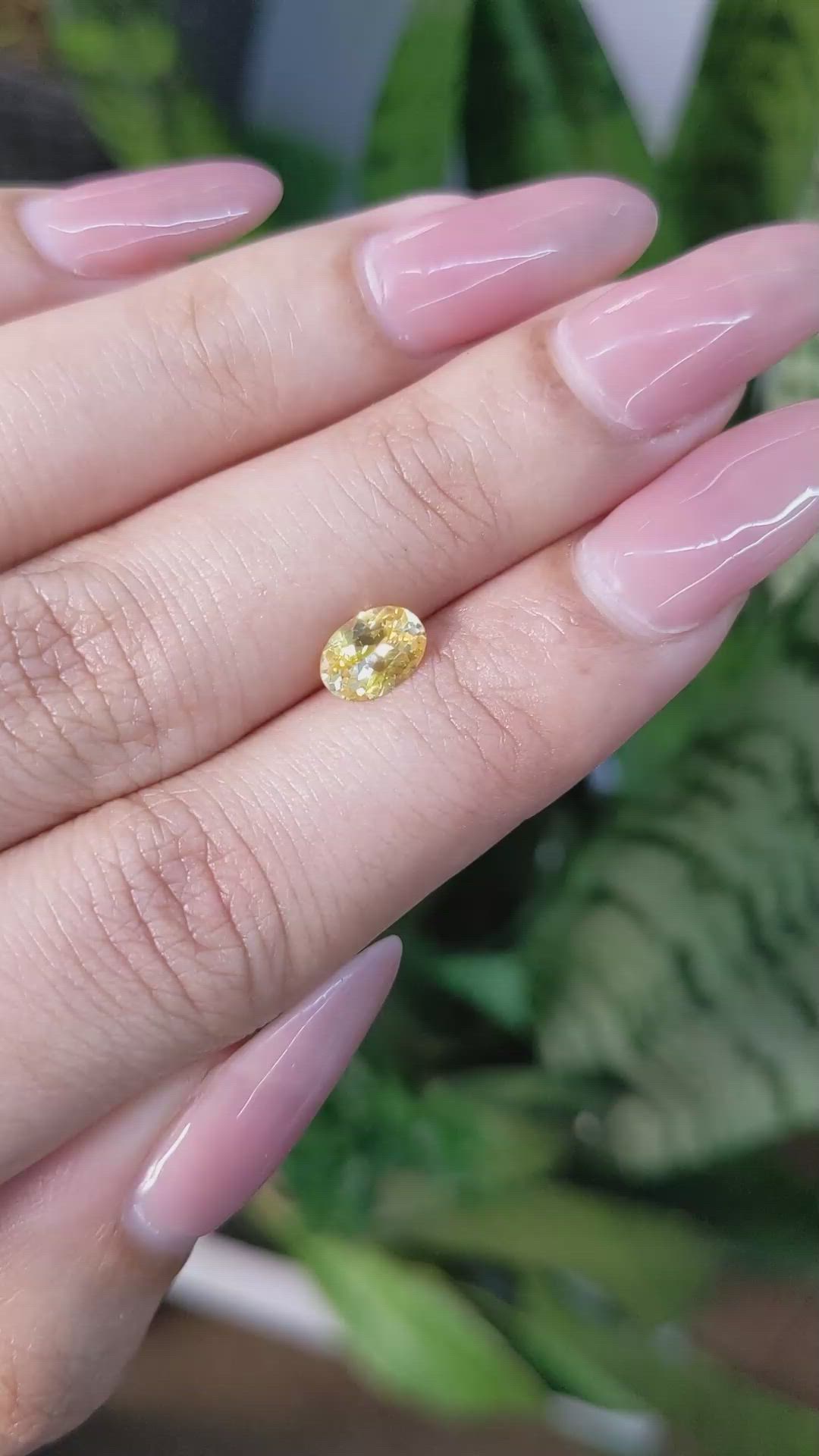 0.82 Ct. Yellow Sapphire from Ceylon (Sri Lanka) Size Video