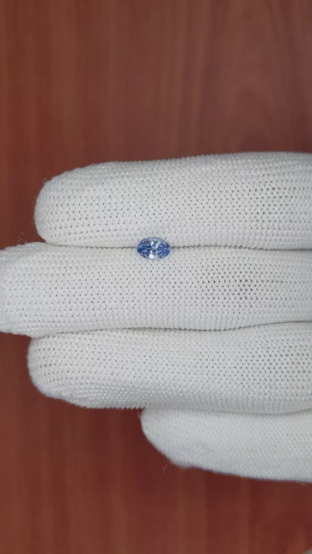 0.53 Ct. Blue Sapphire from Ceylon (Sri Lanka) Size Video