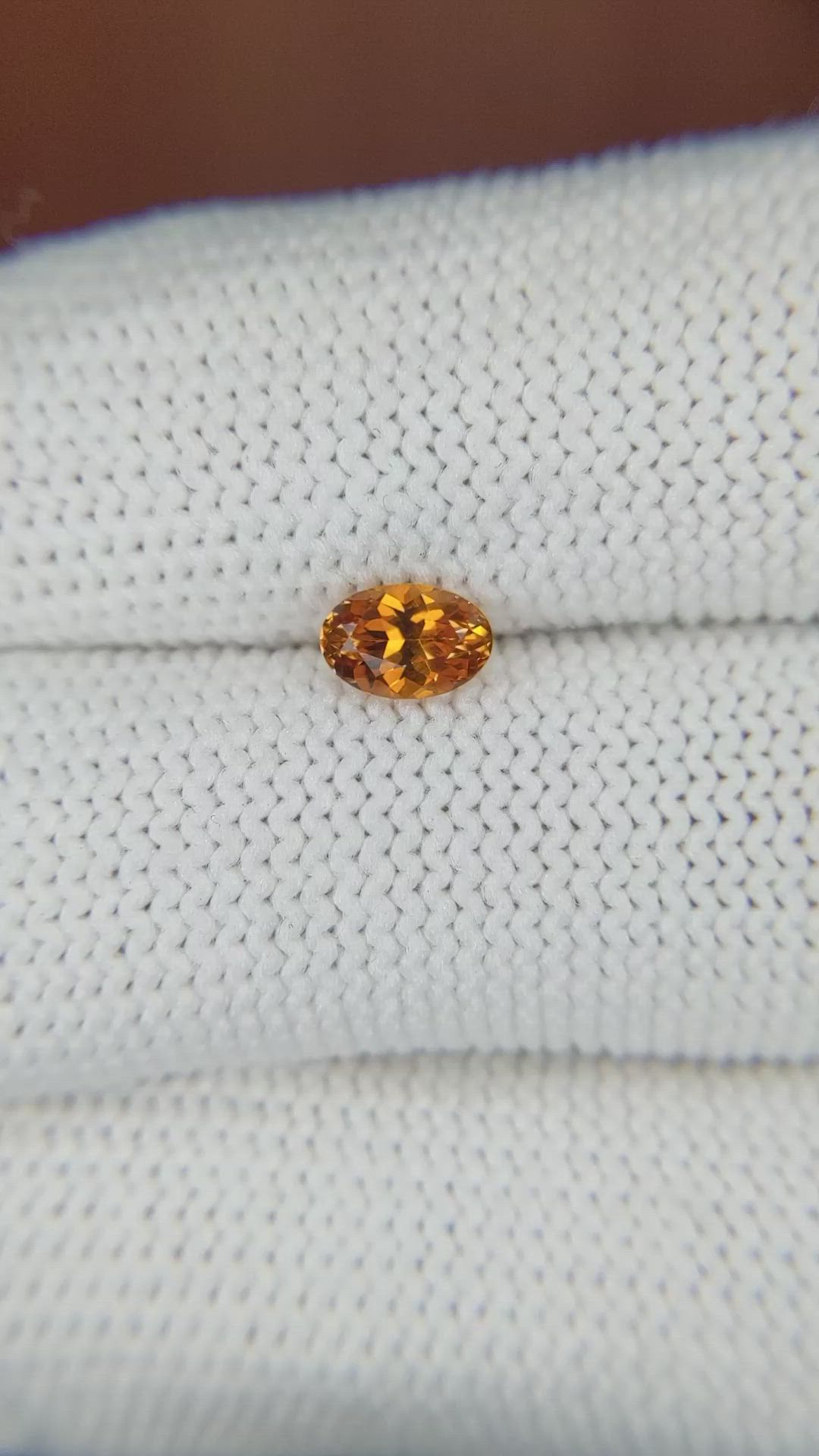 0.61 Ct. Yellowish Orange Sapphire from Ceylon (Sri Lanka) Size Video