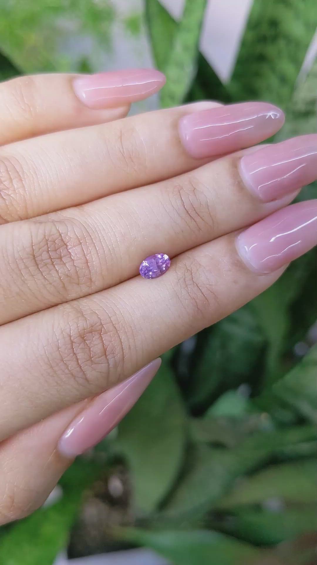 0.56 Ct. Purple Sapphire from Ceylon (Sri Lanka) Size Video