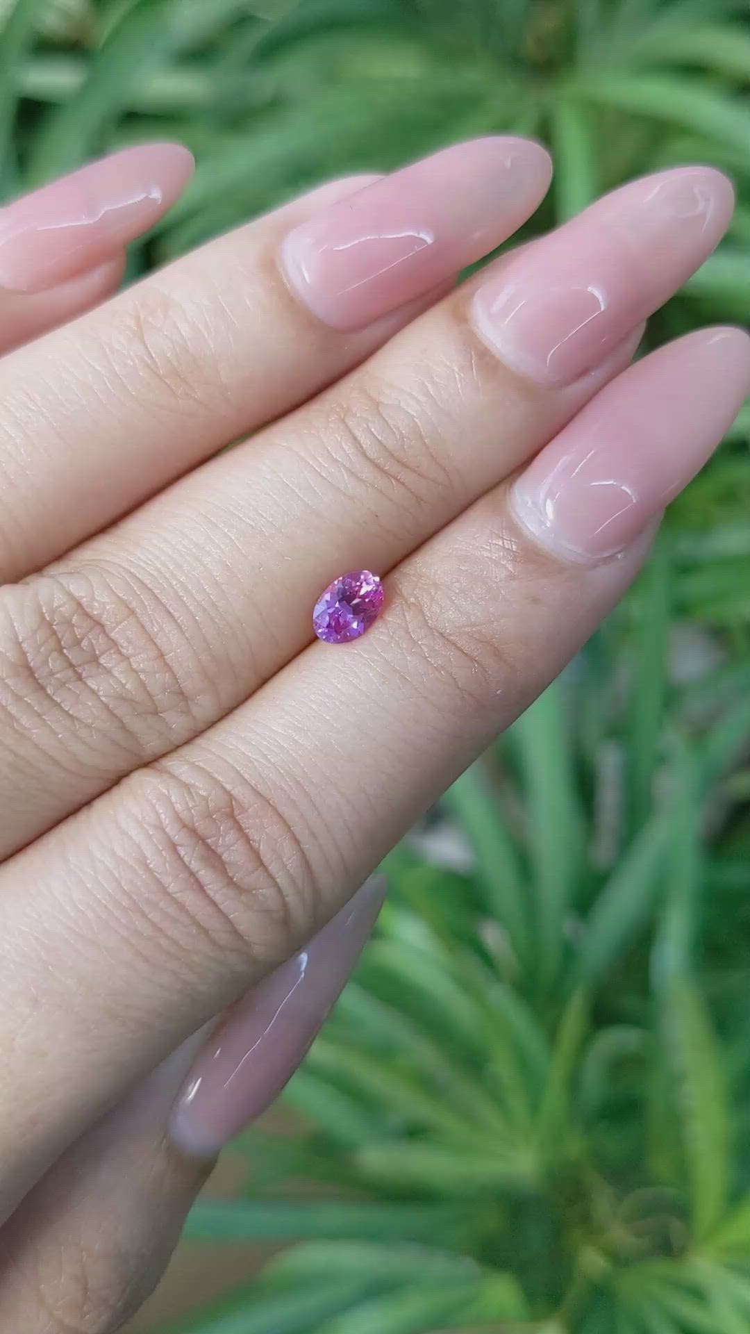 0.58 Ct. Purplish Pink Sapphire from Ceylon (Sri Lanka) Size Video