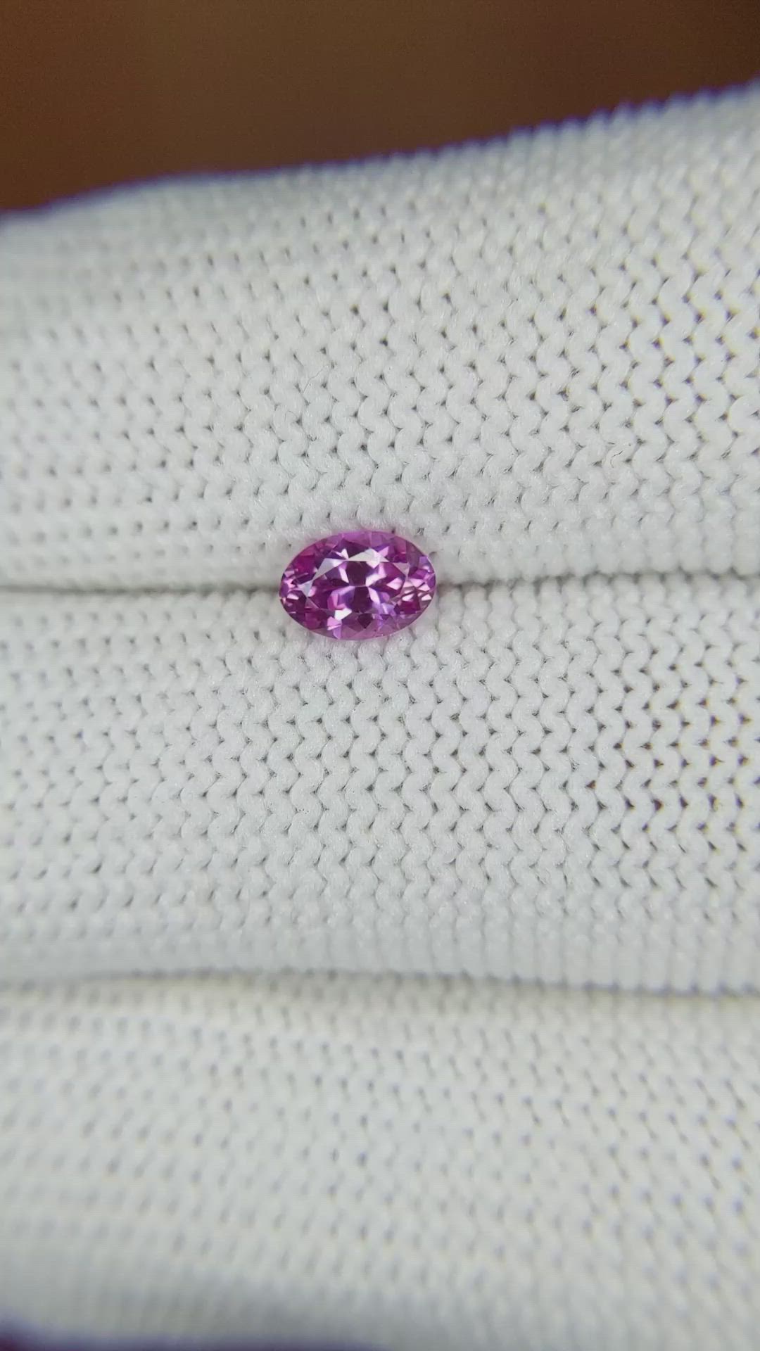 0.58 Ct. Purplish Pink Sapphire from Ceylon (Sri Lanka) Size Video