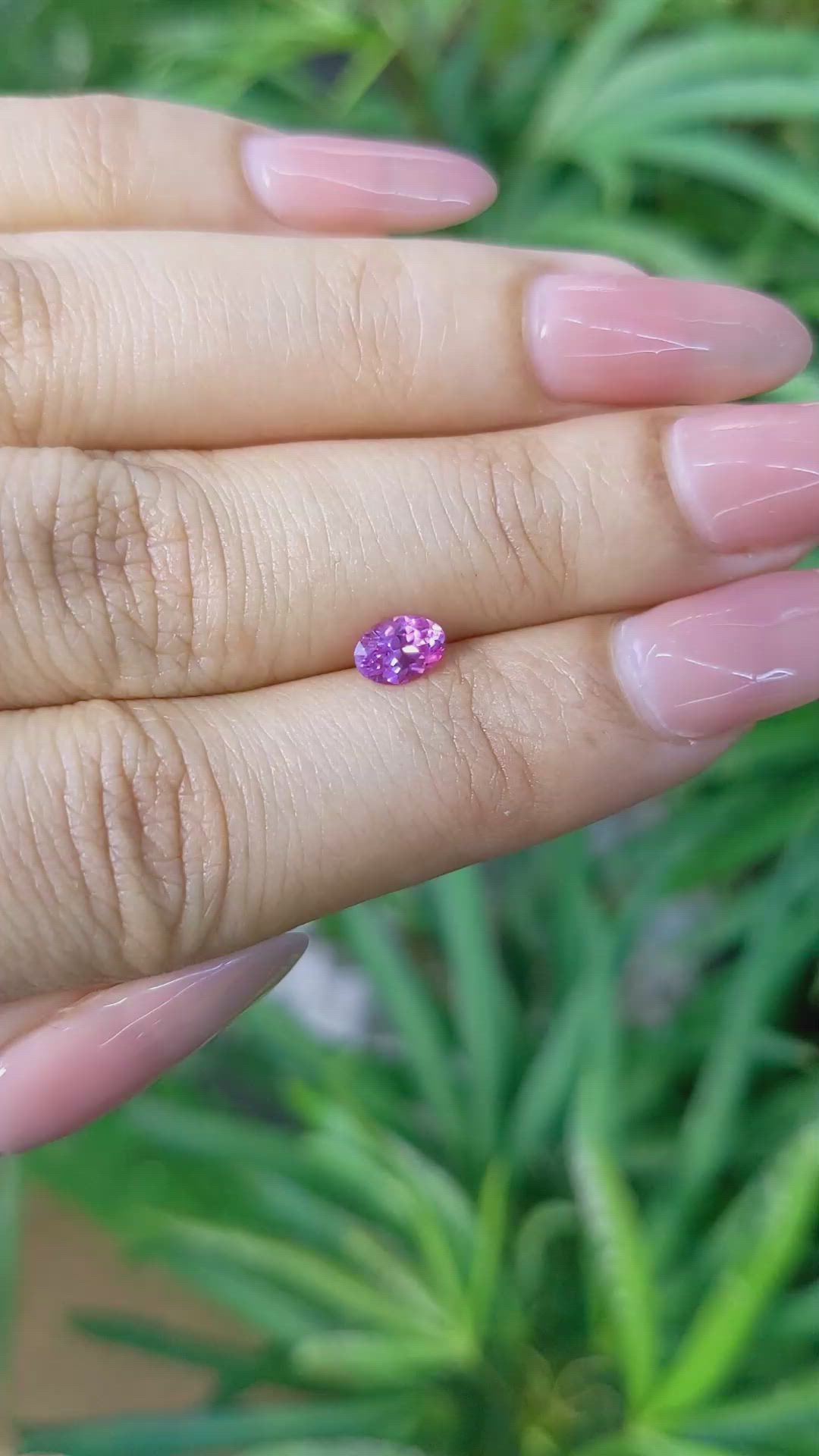0.58 Ct. Purplish Pink Sapphire from Ceylon (Sri Lanka) Size Video