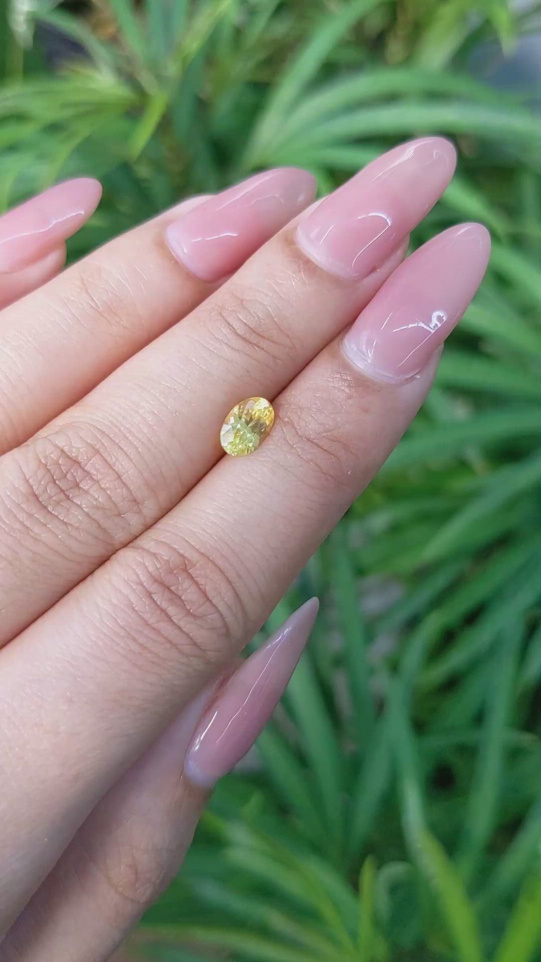0.96 Ct. Yellow Sapphire from Ceylon (Sri Lanka) Size Video