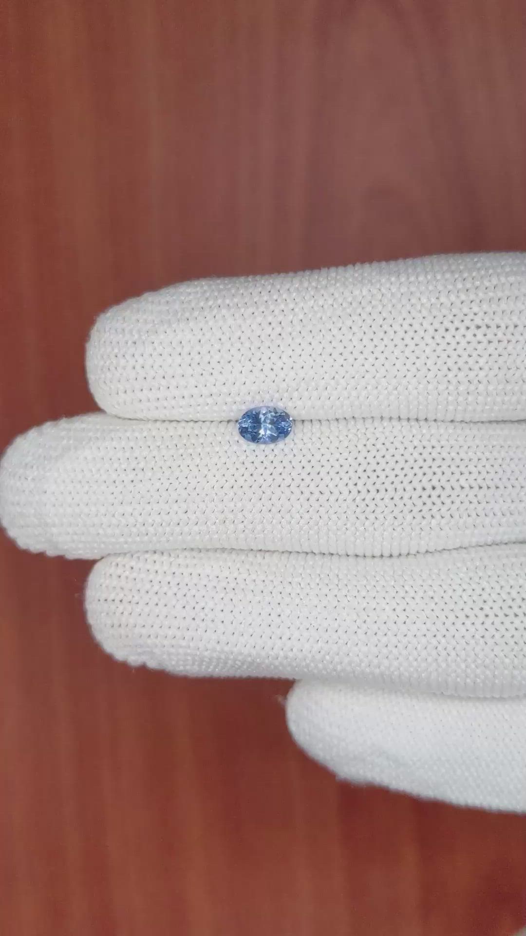 0.53 Ct. Blue Sapphire from Ceylon (Sri Lanka) Size Video