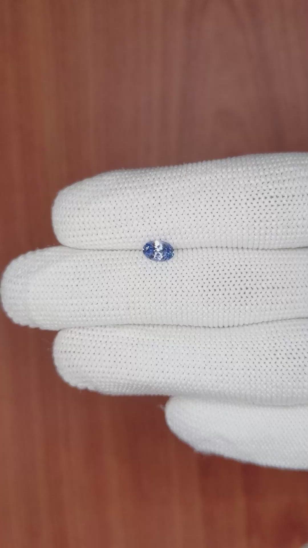 0.51 Ct. Blue Sapphire from Ceylon (Sri Lanka) Size Video