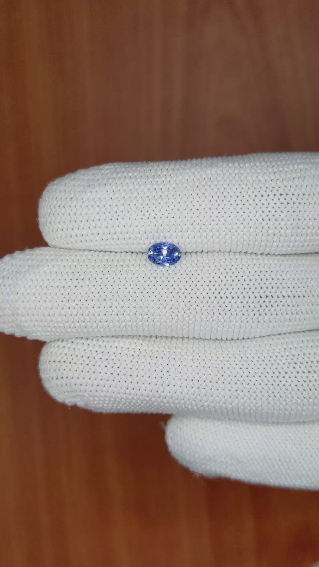 0.57 Ct. Blue Sapphire from Ceylon (Sri Lanka) Size Video