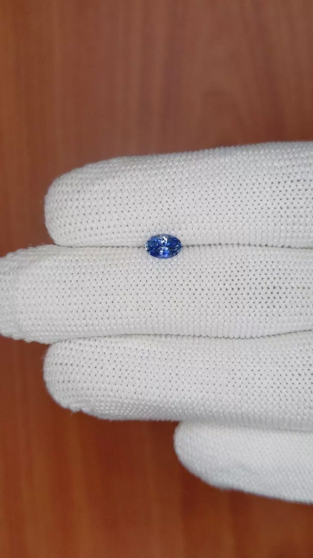0.56 Ct. Blue Sapphire from Ceylon (Sri Lanka) Size Video