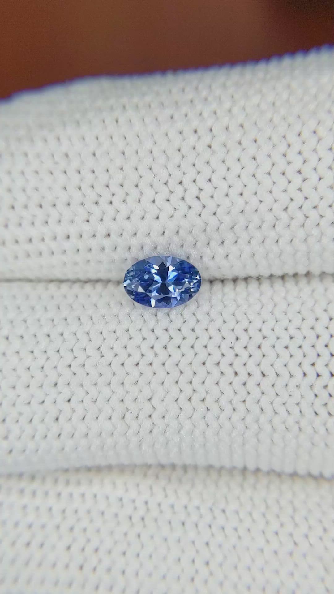 0.56 Ct. Blue Sapphire from Ceylon (Sri Lanka) Size Video