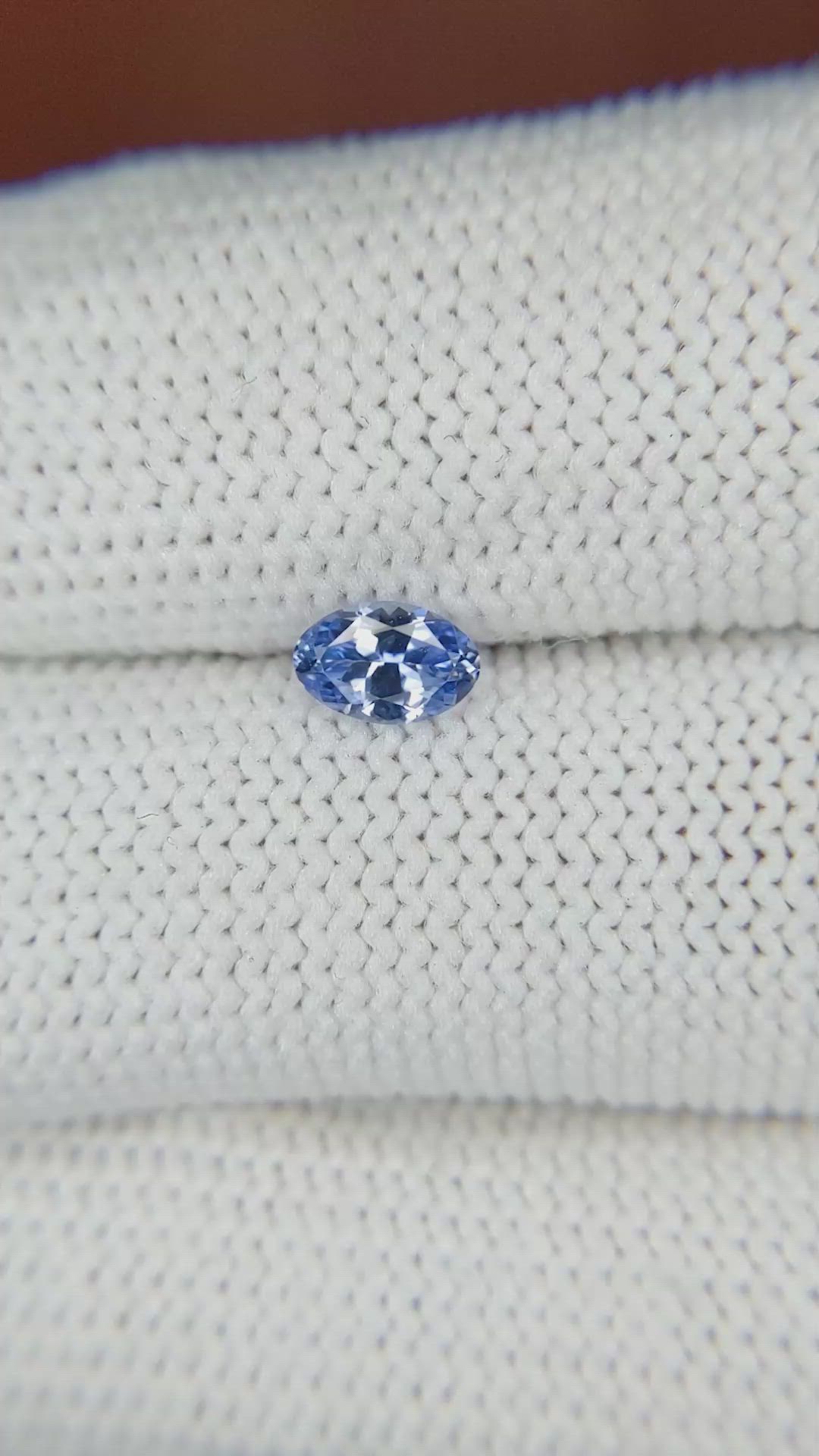 0.45 Ct. Blue Sapphire from Ceylon (Sri Lanka) Size Video
