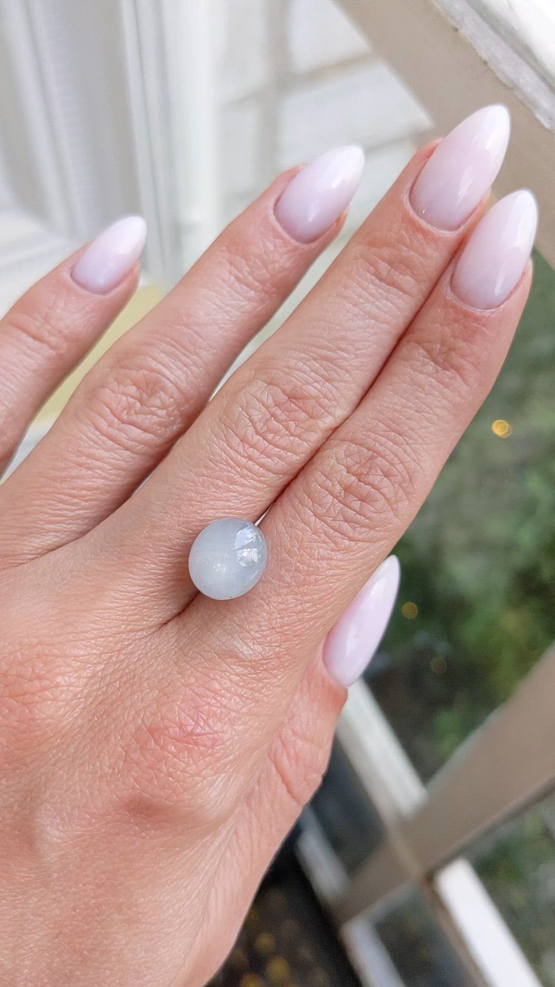 9.05 Ct. White Star Sapphire from Ceylon (Sri Lanka) Size Video