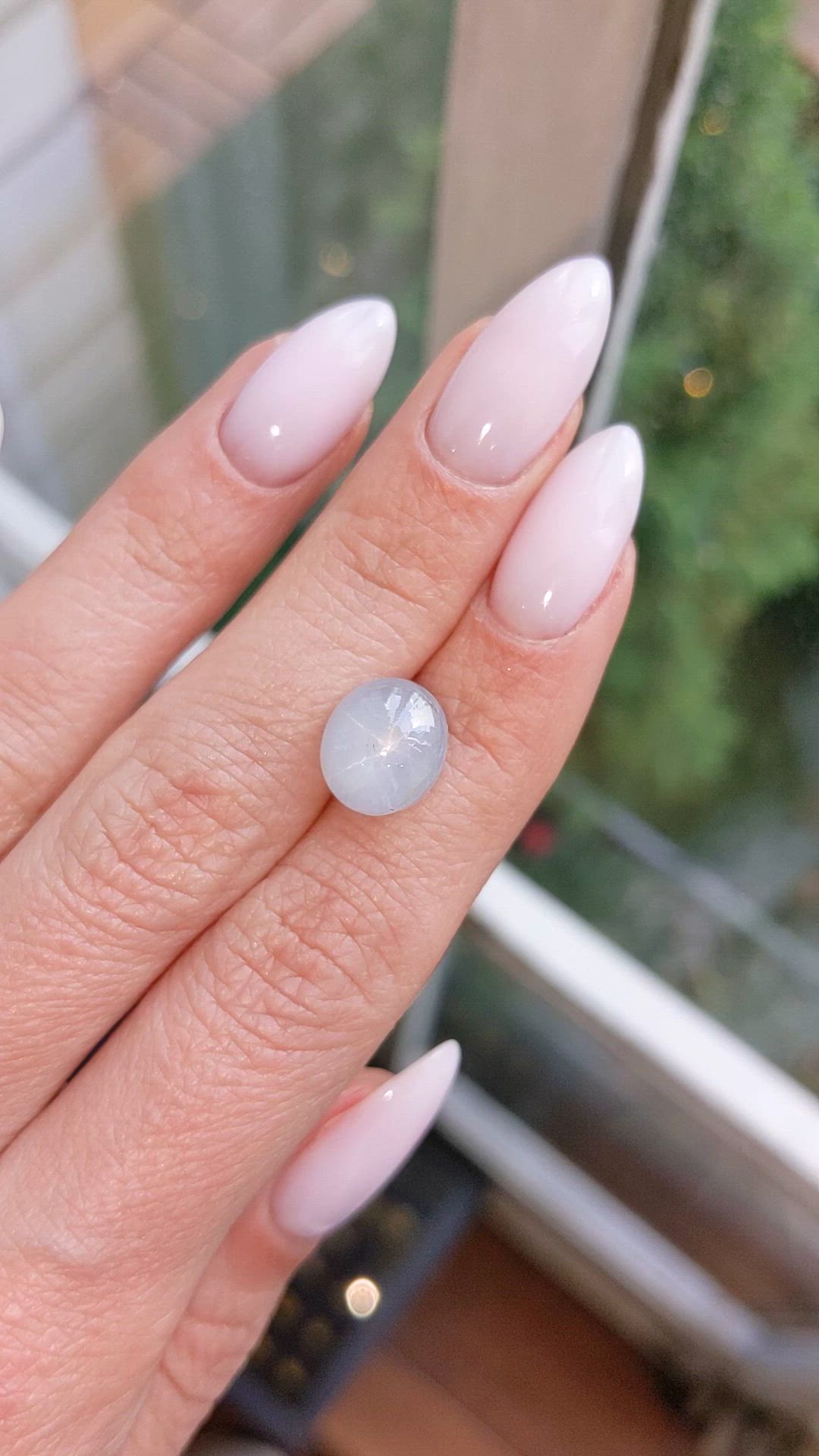 9.05 Ct. White Star Sapphire from Ceylon (Sri Lanka) Size Video