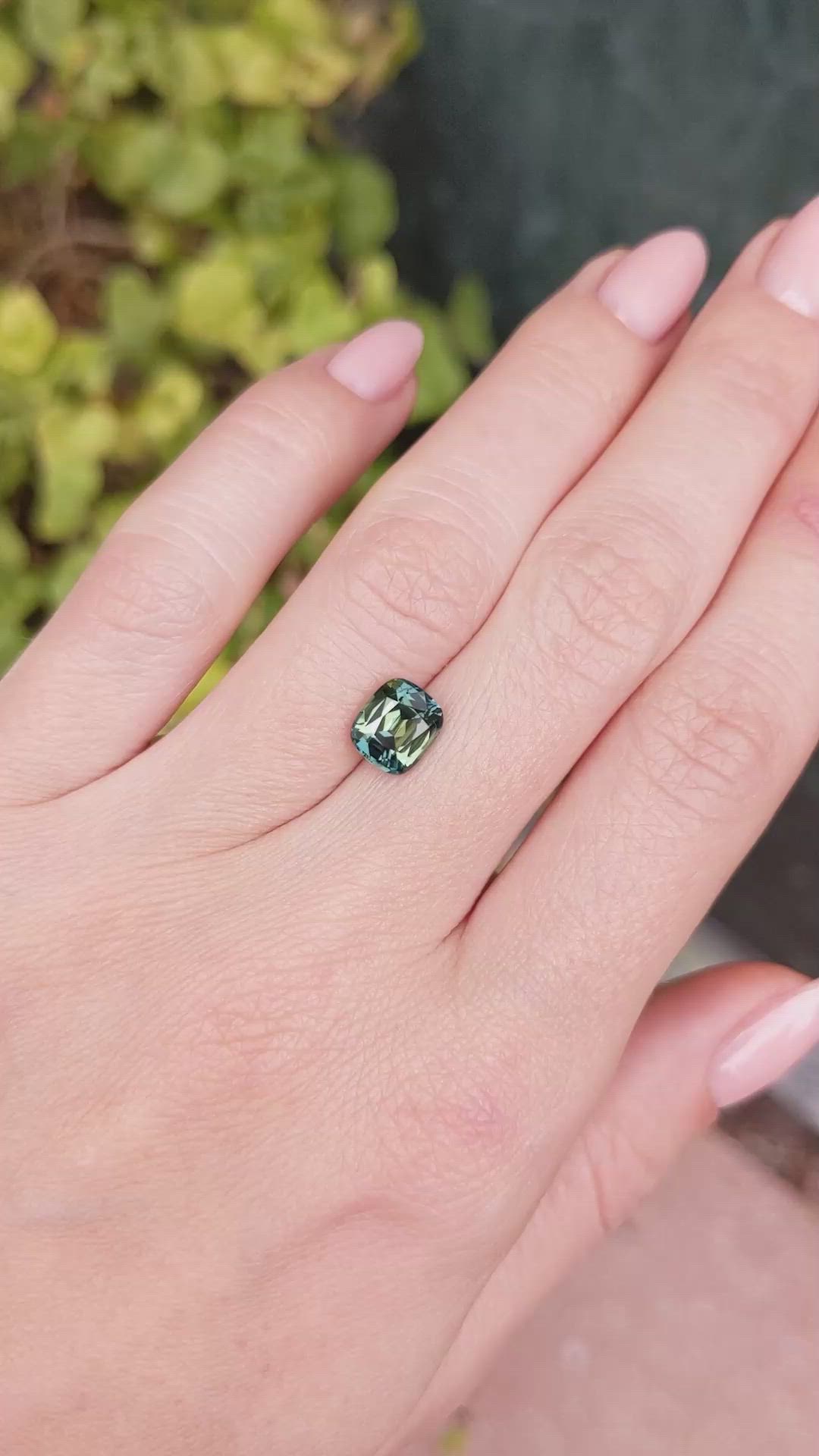 2.19 Ct. Green Sapphire from Ceylon (Sri Lanka) Size Video