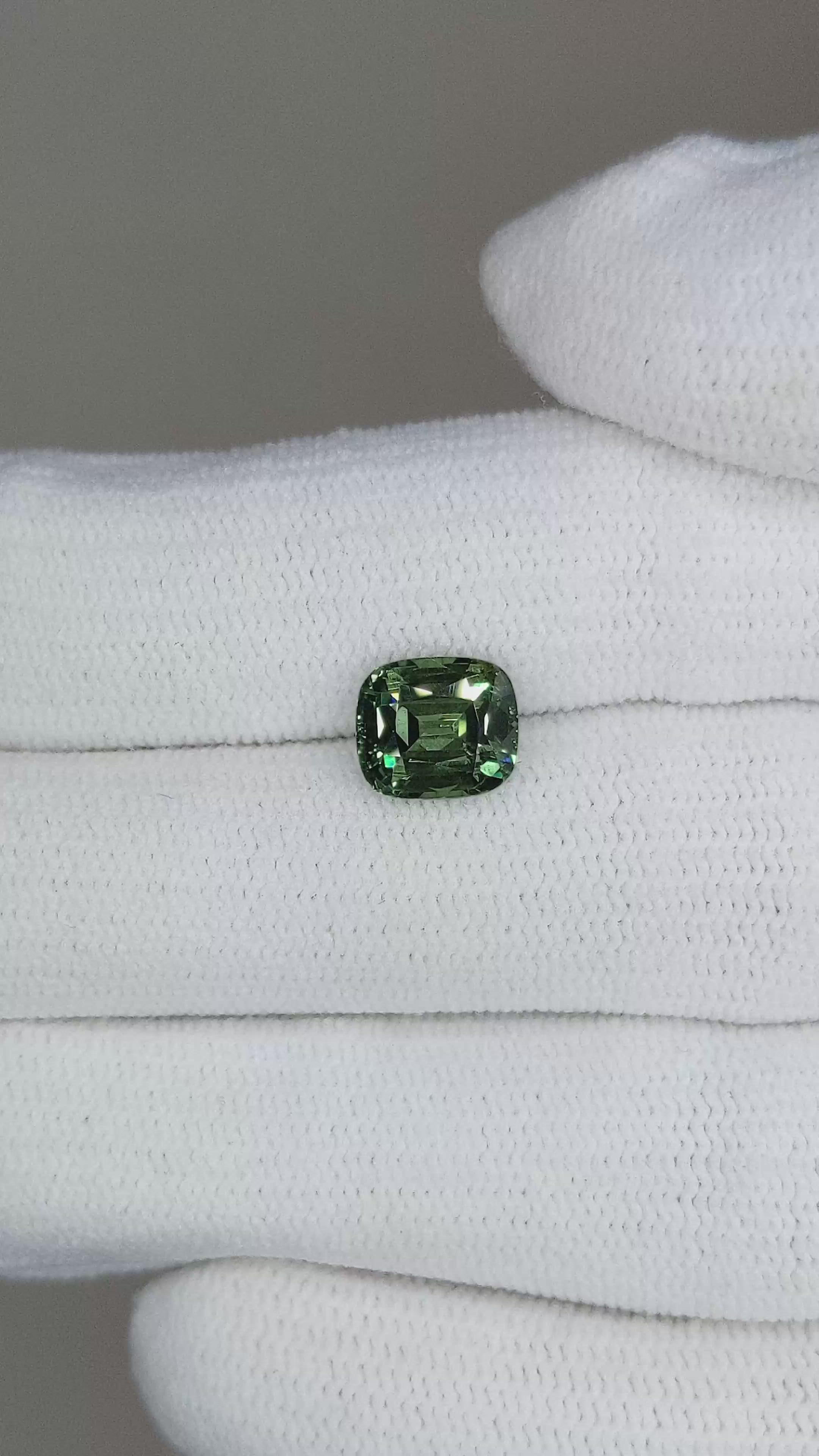 2.19 Ct. Green Sapphire from Ceylon (Sri Lanka) Size Video