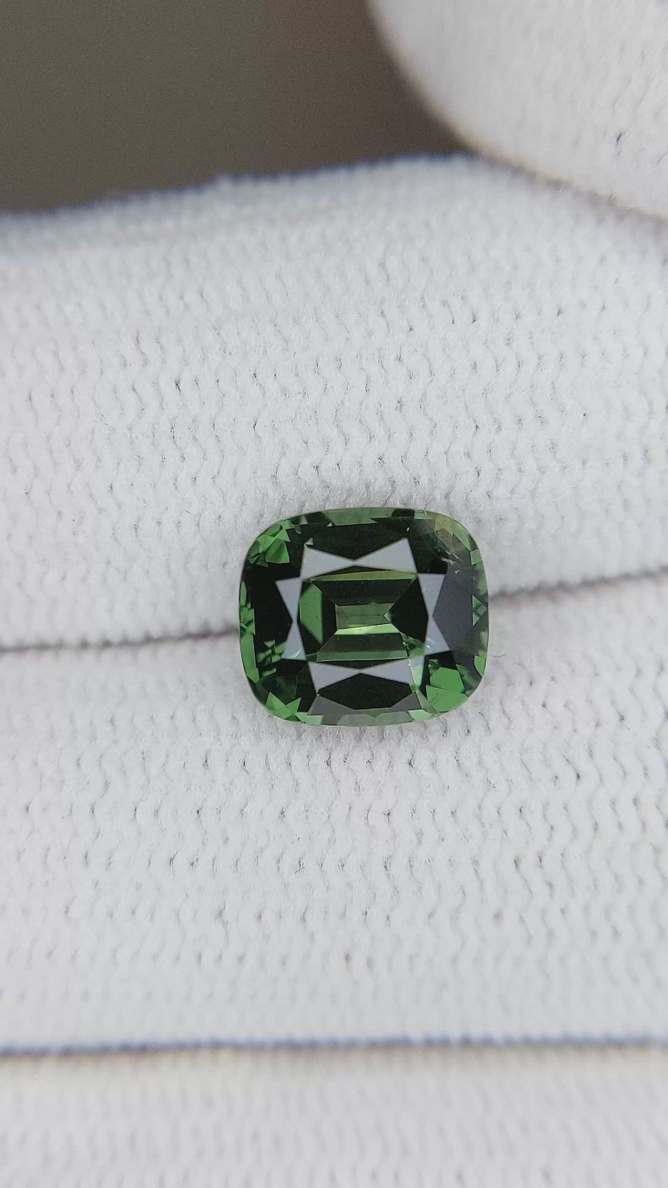 2.19 Ct. Green Sapphire from Ceylon (Sri Lanka) Size Video