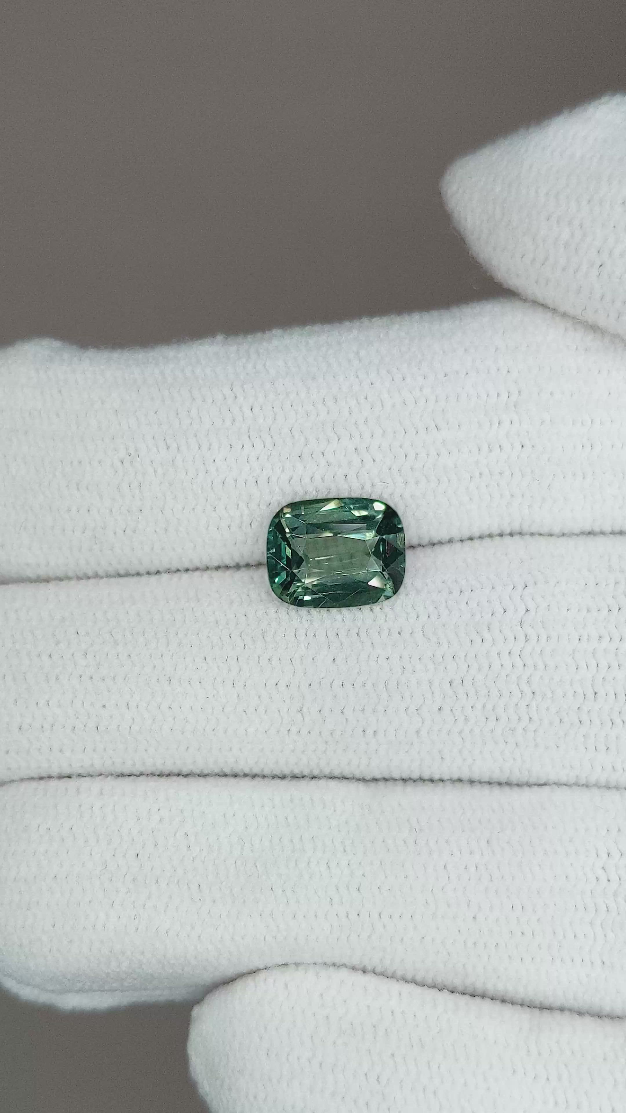 2.09 Ct. Bluish Green Sapphire from Ceylon (Sri Lanka) Size Video