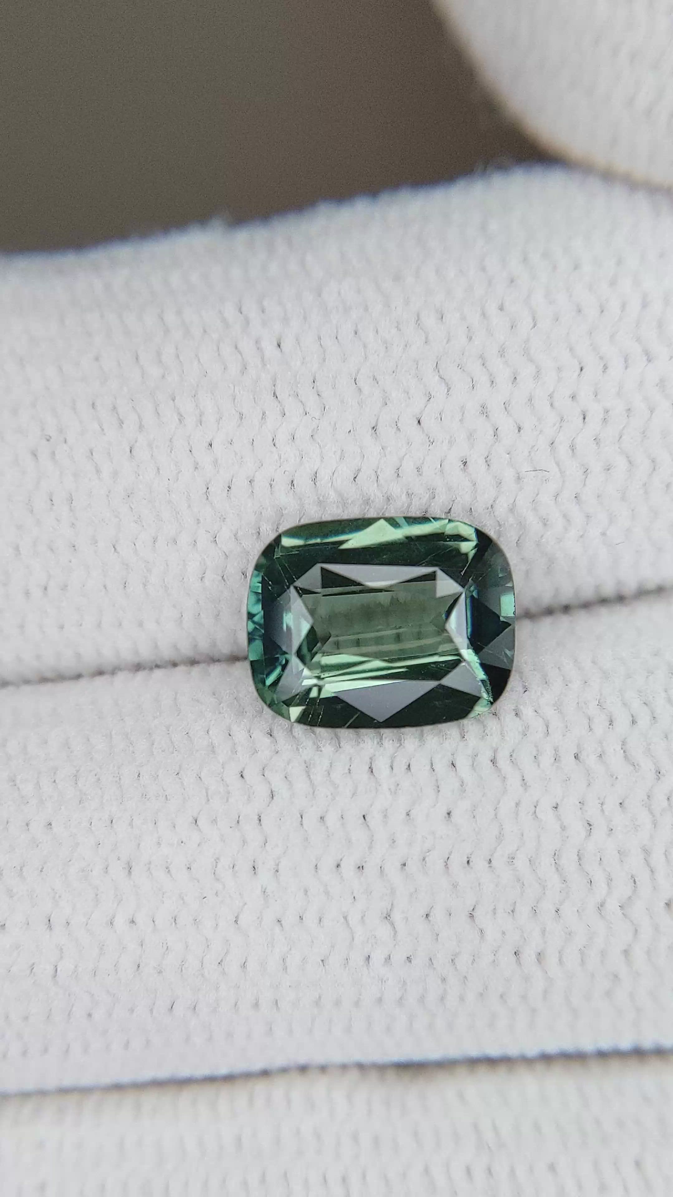 2.09 Ct. Bluish Green Sapphire from Ceylon (Sri Lanka) Size Video