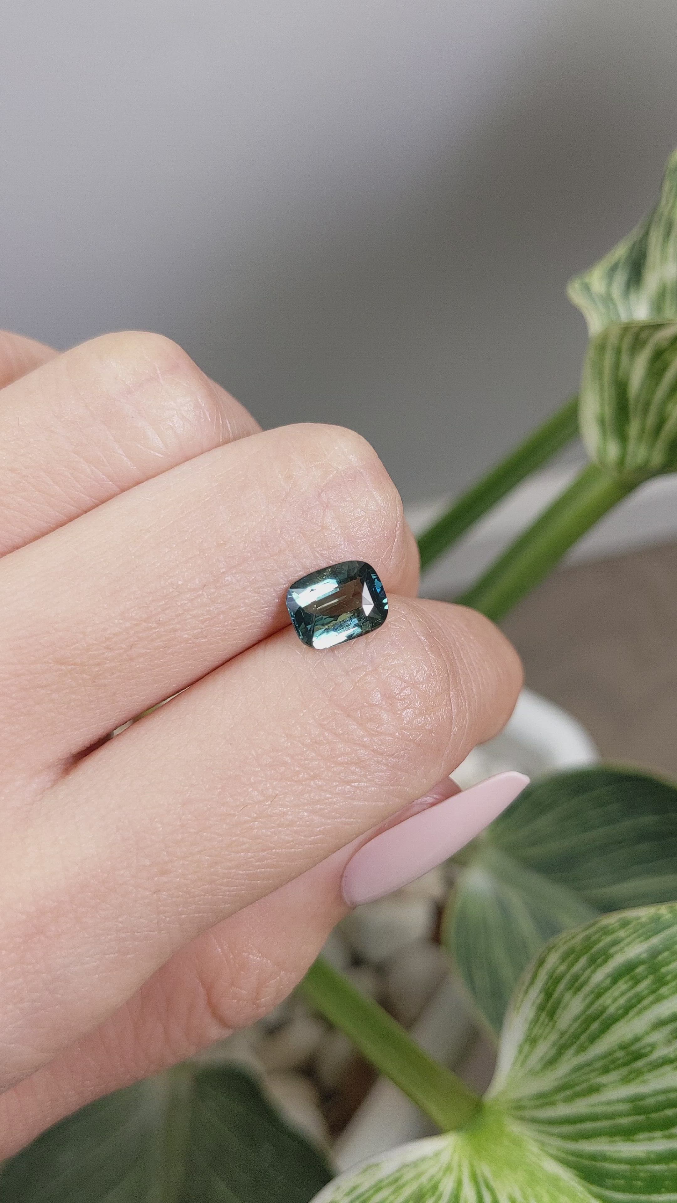 2.09 Ct. Bluish Green Sapphire from Ceylon (Sri Lanka) Size Video