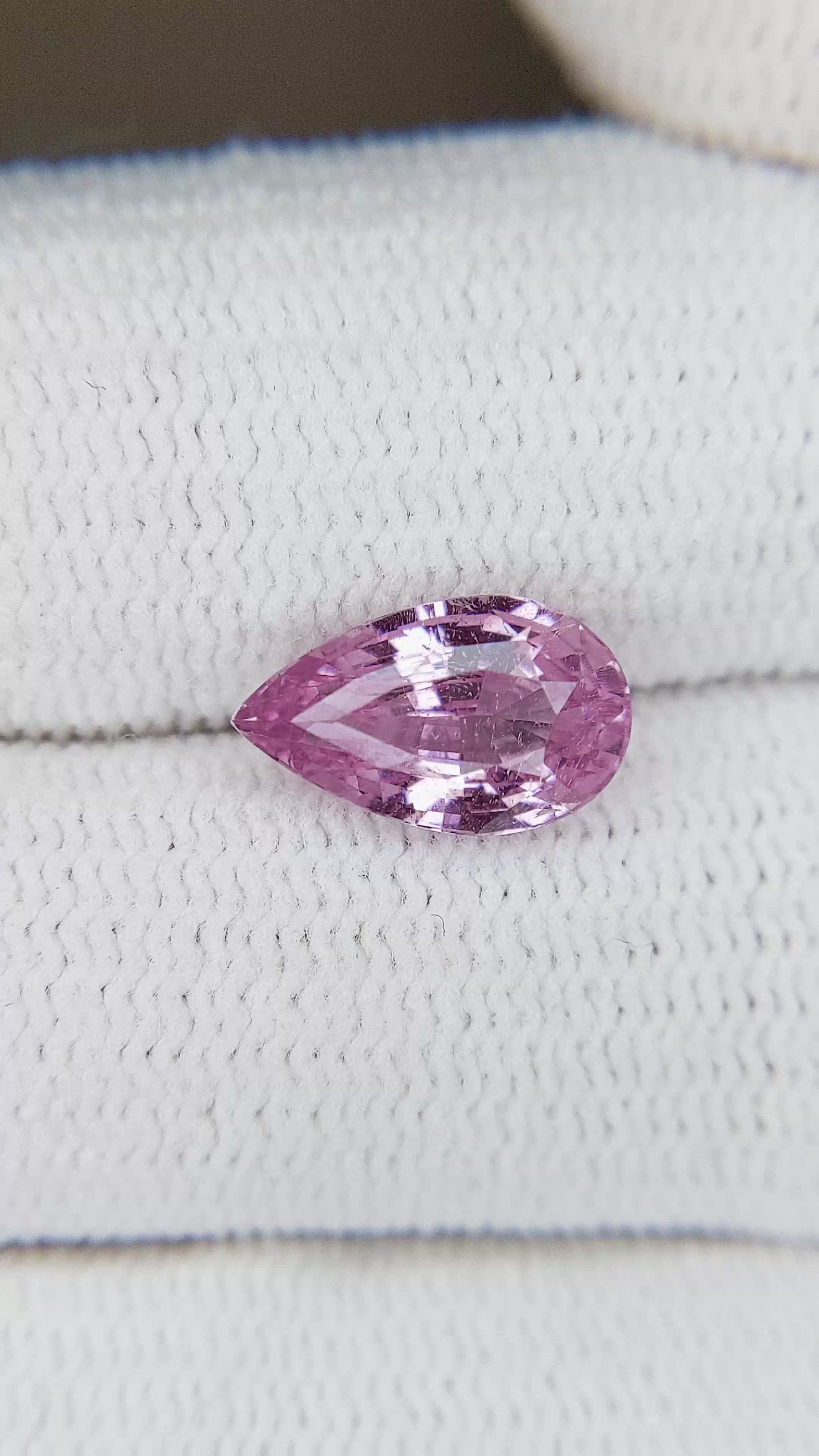 2.04 Ct. Pink Sapphire from Ceylon (Sri Lanka) Size Video