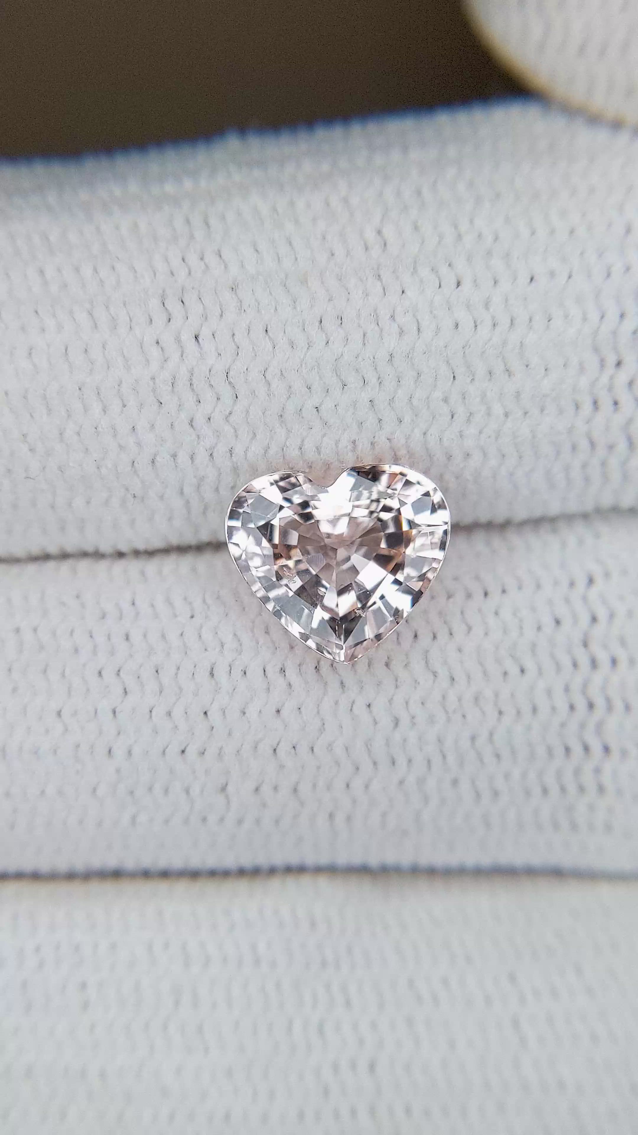 1.91 Ct. Peach Sapphire from Ceylon (Sri Lanka) Size Video