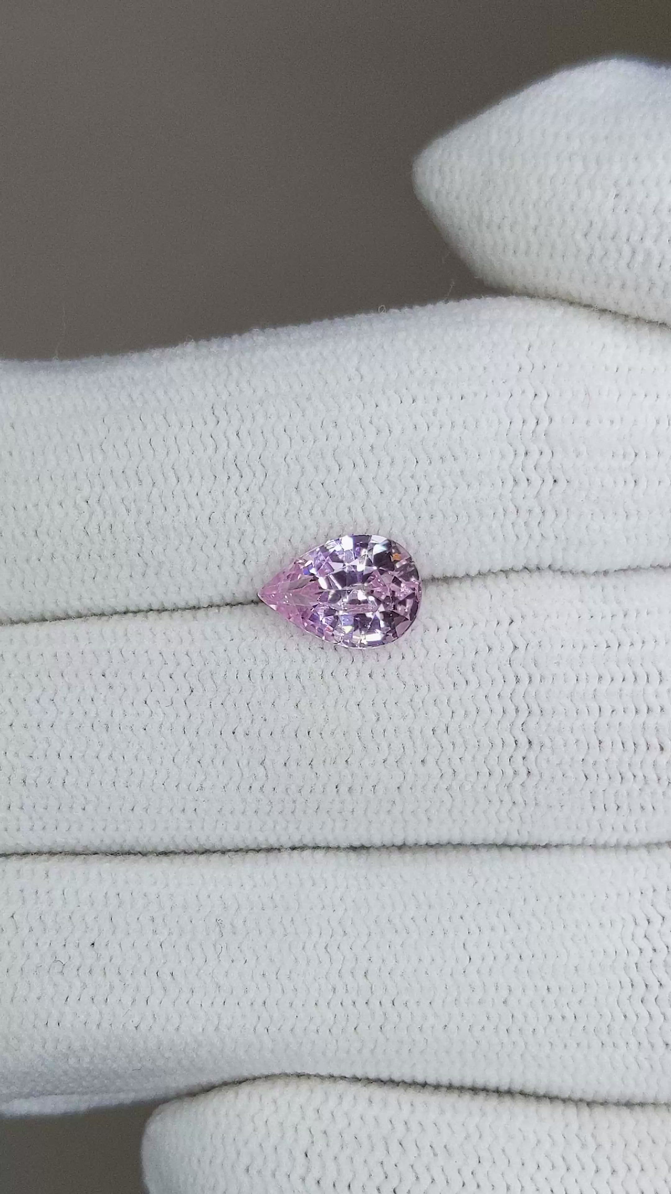 1.56 Ct. Pink Sapphire from Ceylon (Sri Lanka) Size Video