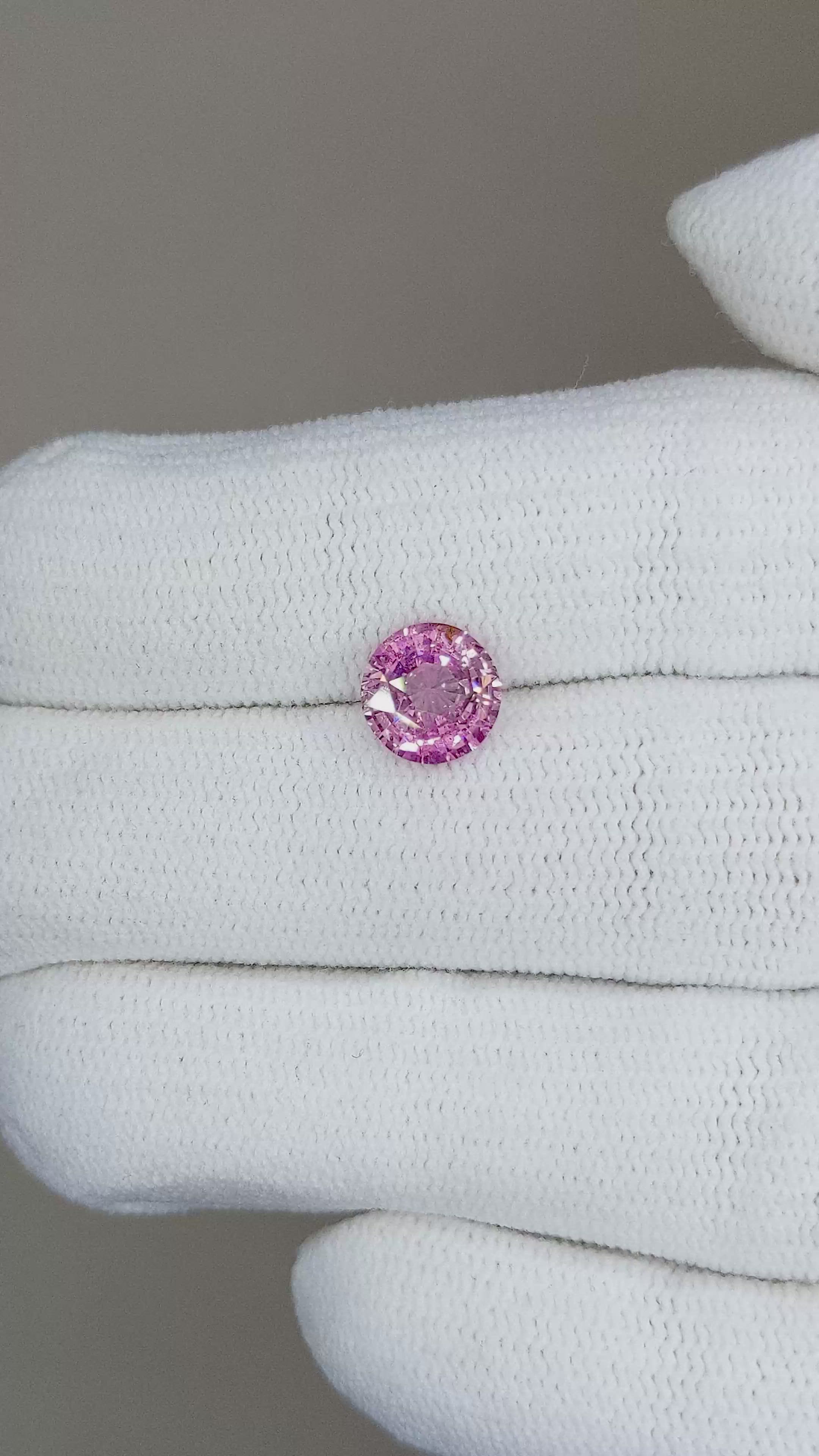 1.57 Ct. Pink Sapphire from Ceylon (Sri Lanka) Size Video