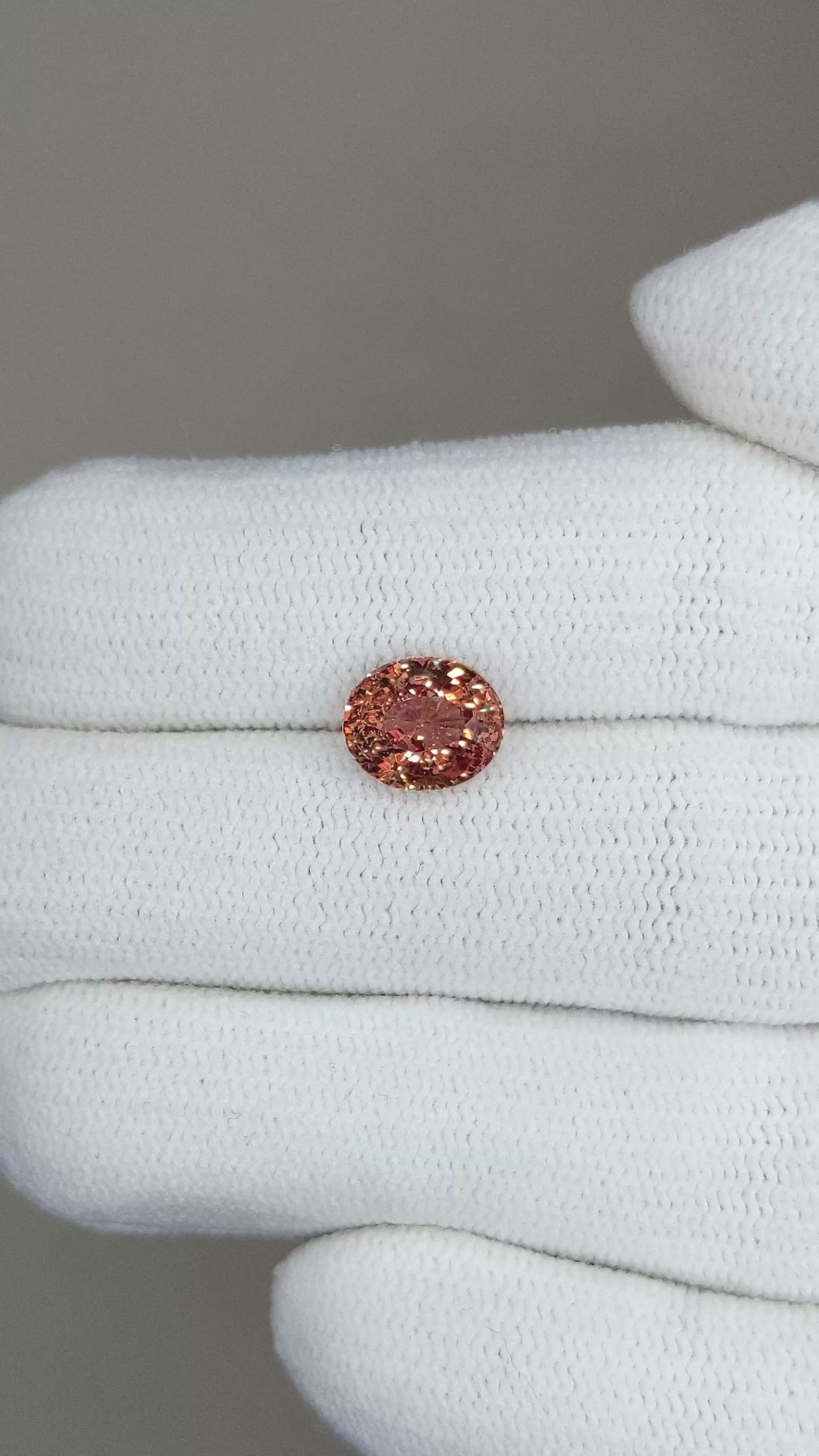 2.00 Ct. Padparadscha Sapphire from Madagascar Size Video