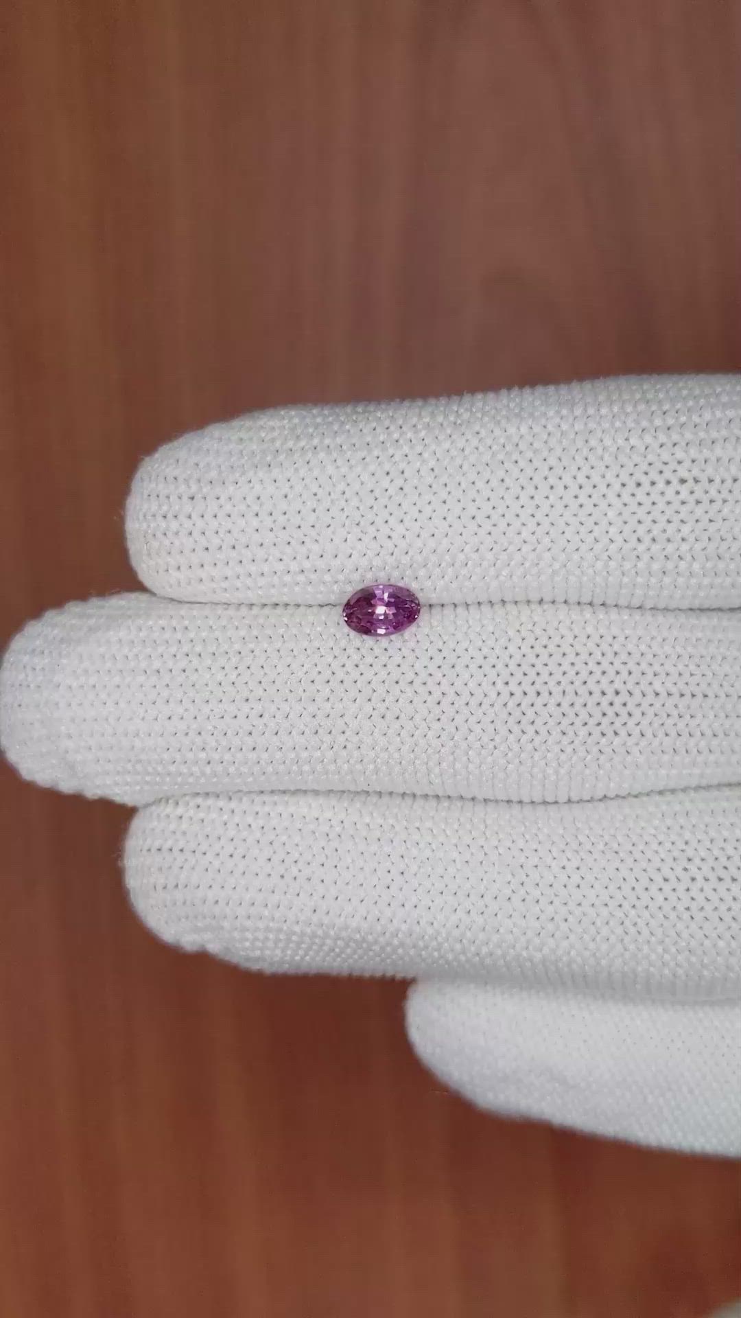 0.51 Ct. Pinkish Purple Sapphire from Ceylon (Sri Lanka) Size Video