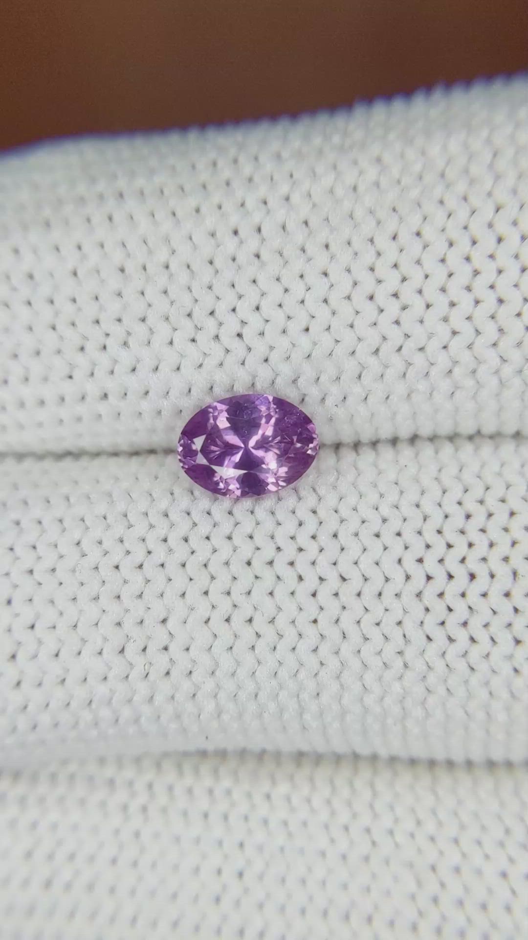 0.82 Ct. Pinkish Purple Sapphire from Ceylon (Sri Lanka) Size Video