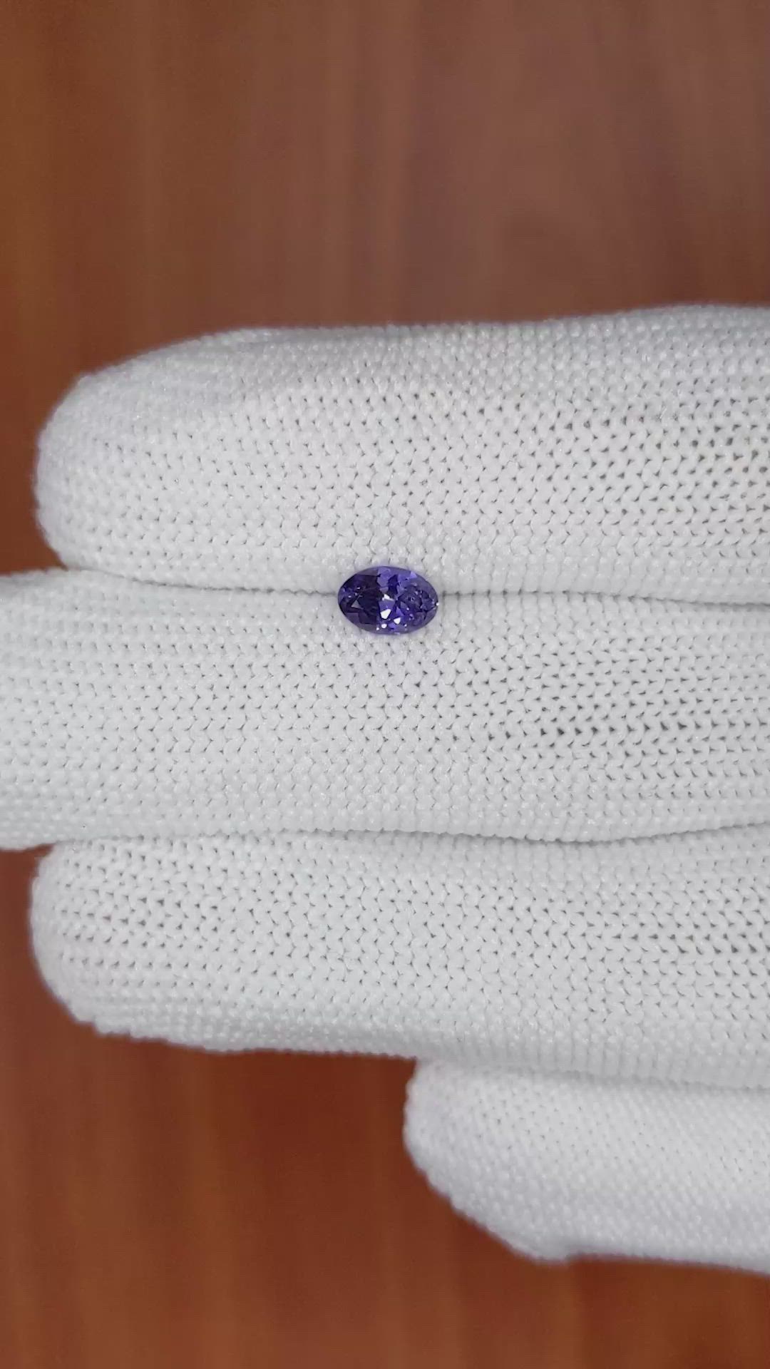 0.54 Ct. Color Change Sapphire from Ceylon (Sri Lanka) Size Video