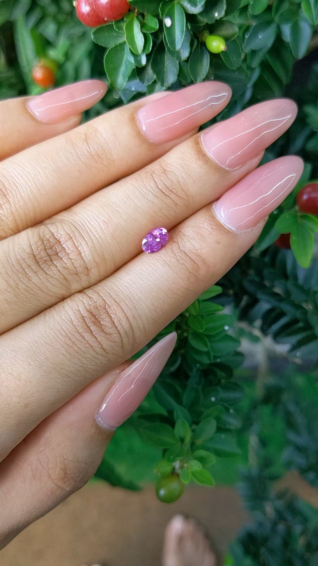 0.55 Ct. Pinkish Purple Sapphire from Ceylon (Sri Lanka) Size Video