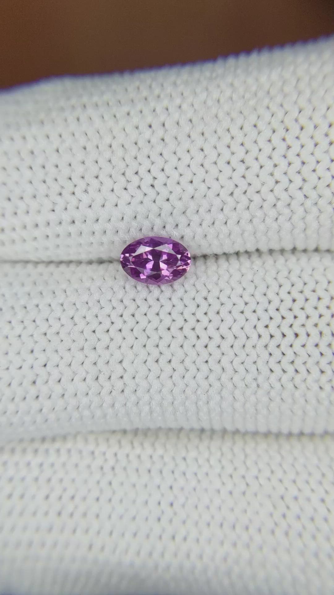0.55 Ct. Pinkish Purple Sapphire from Ceylon (Sri Lanka) Size Video